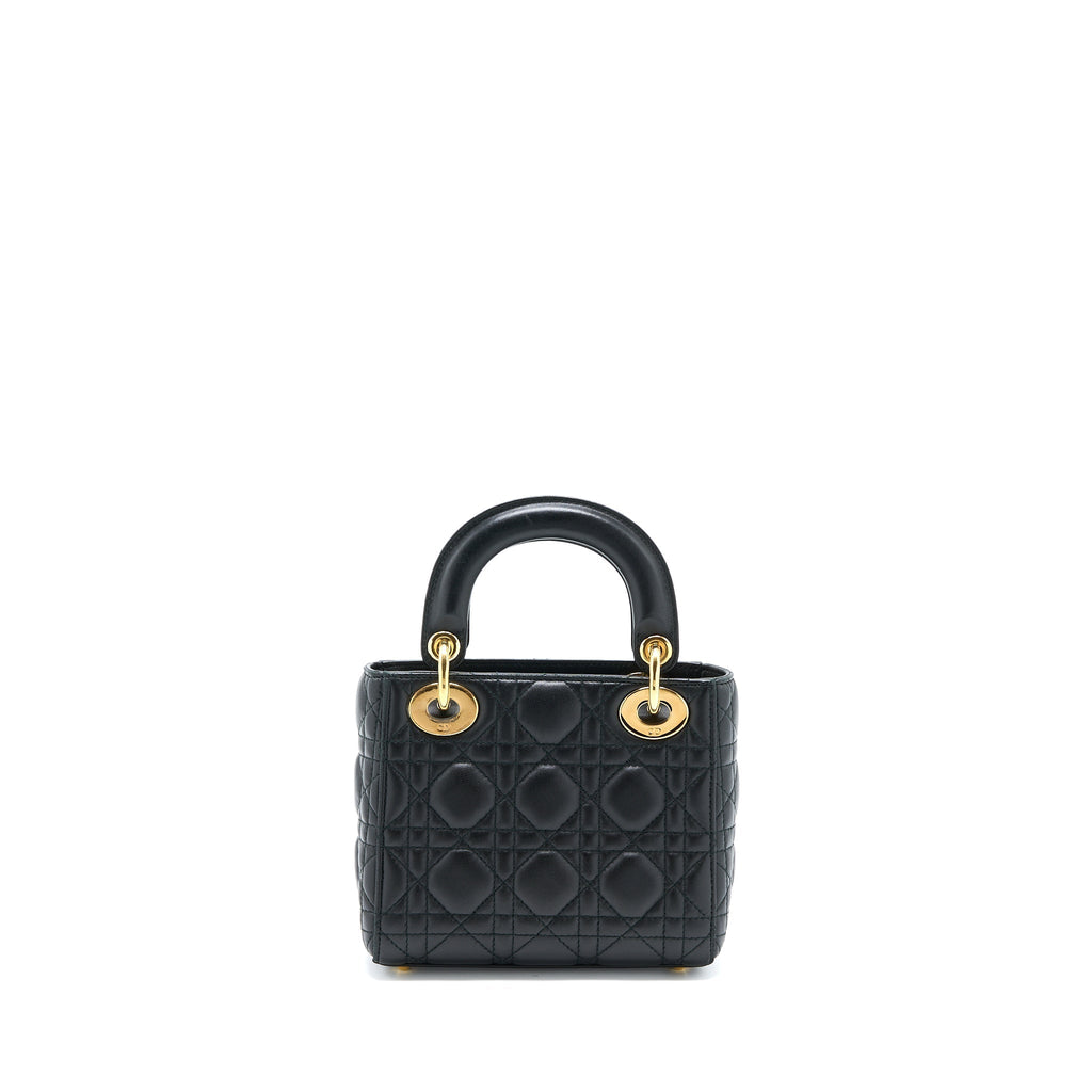 DIOR MINI LADY DIOR LAMBSKIN BLACK GHW
