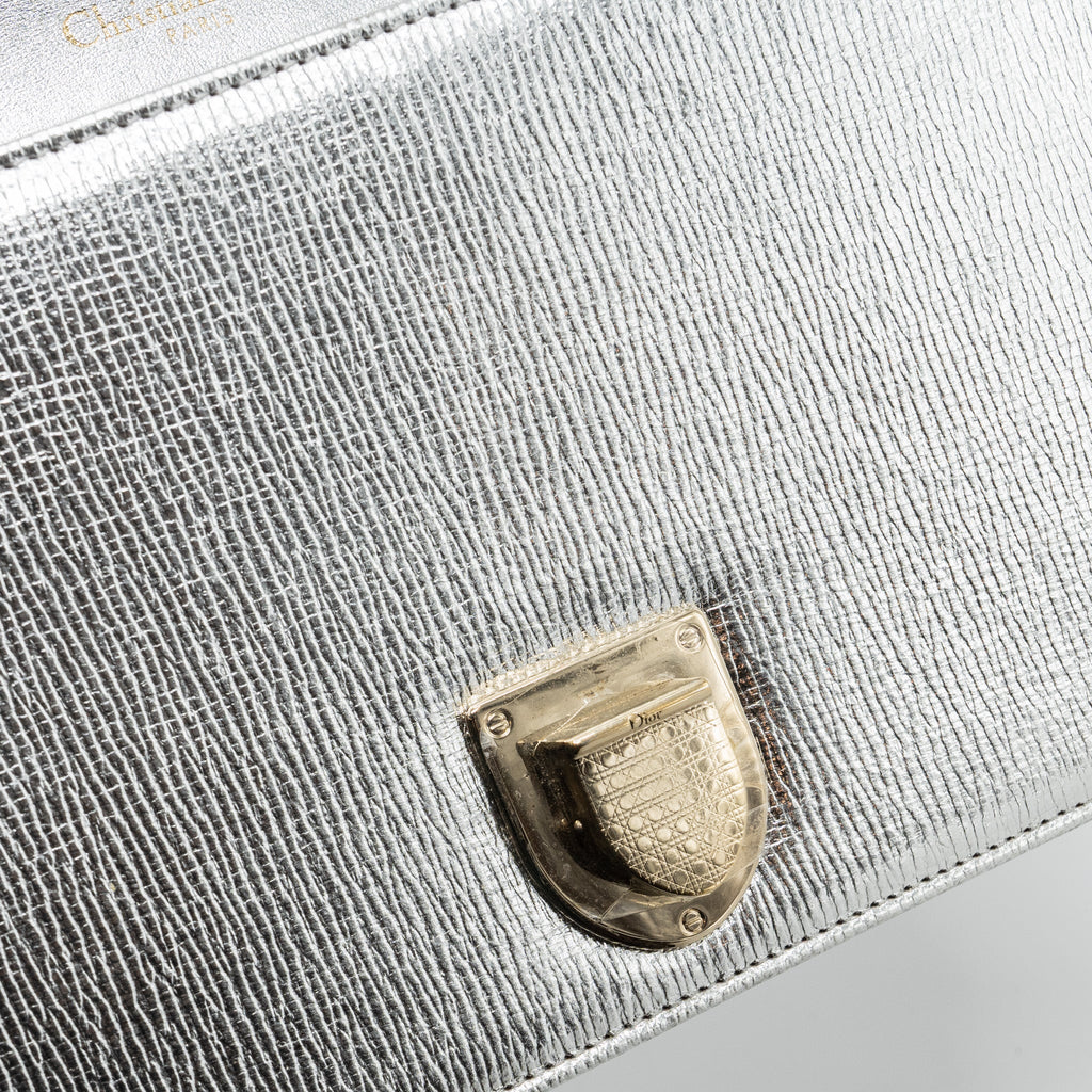 DIOR DIORAMA BAG GOATSKIN METALLIC SILVER LGHW