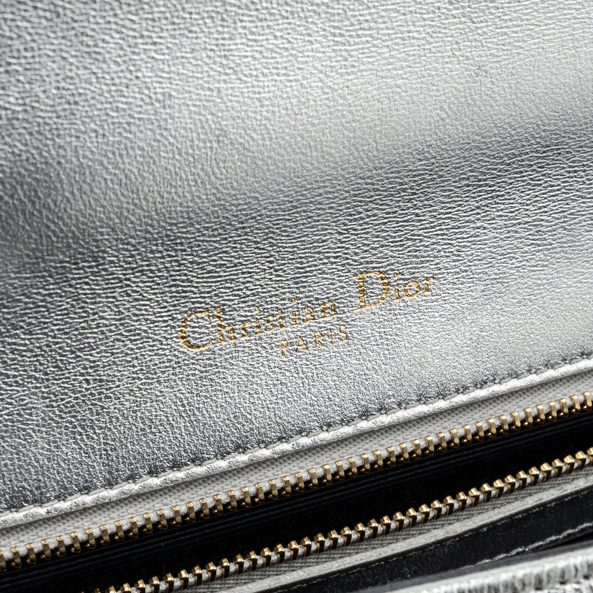 DIOR DIORAMA BAG GOATSKIN METALLIC SILVER LGHW