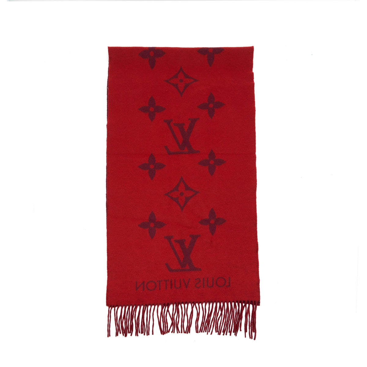 Louis Vuitton 100% Cashmere Reykjavik Scarf Red