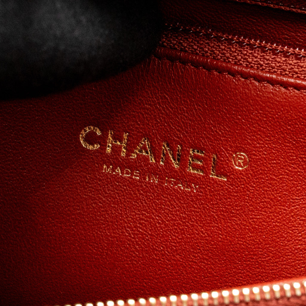CHANEL LARGE COCO HANDLE WITH LIZARD HANDLE CAVIAR RED GHW