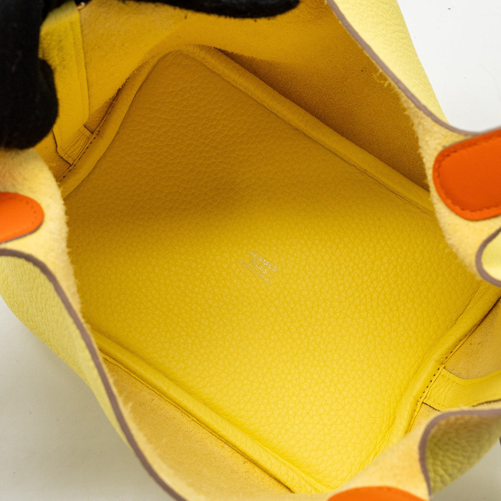 HERMES PICOTIN 18 LOCK BAG CLEMENCE / SWIFT LIMONCELLO / ORANGE SHW