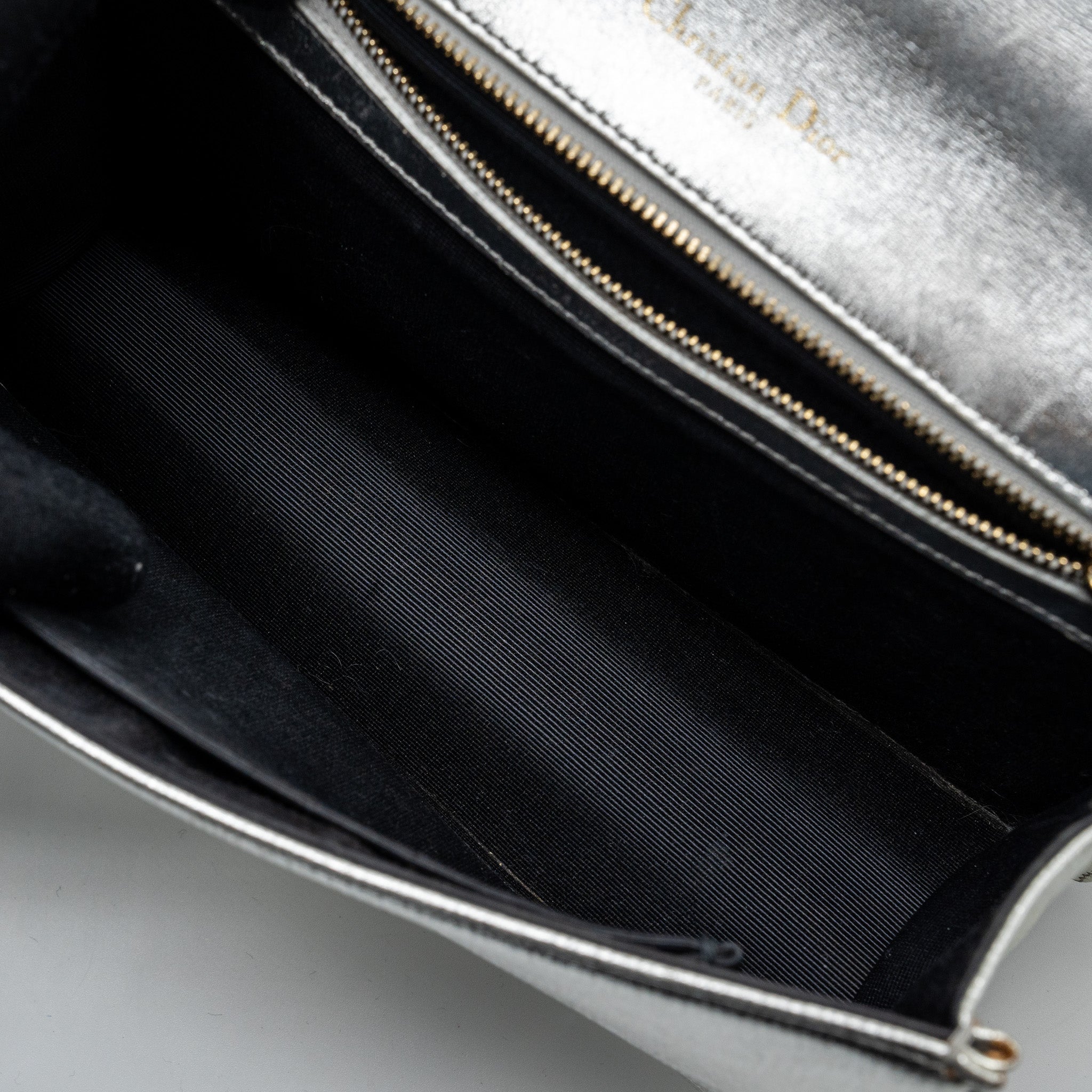 DIOR DIORAMA BAG GOATSKIN METALLIC SILVER LGHW