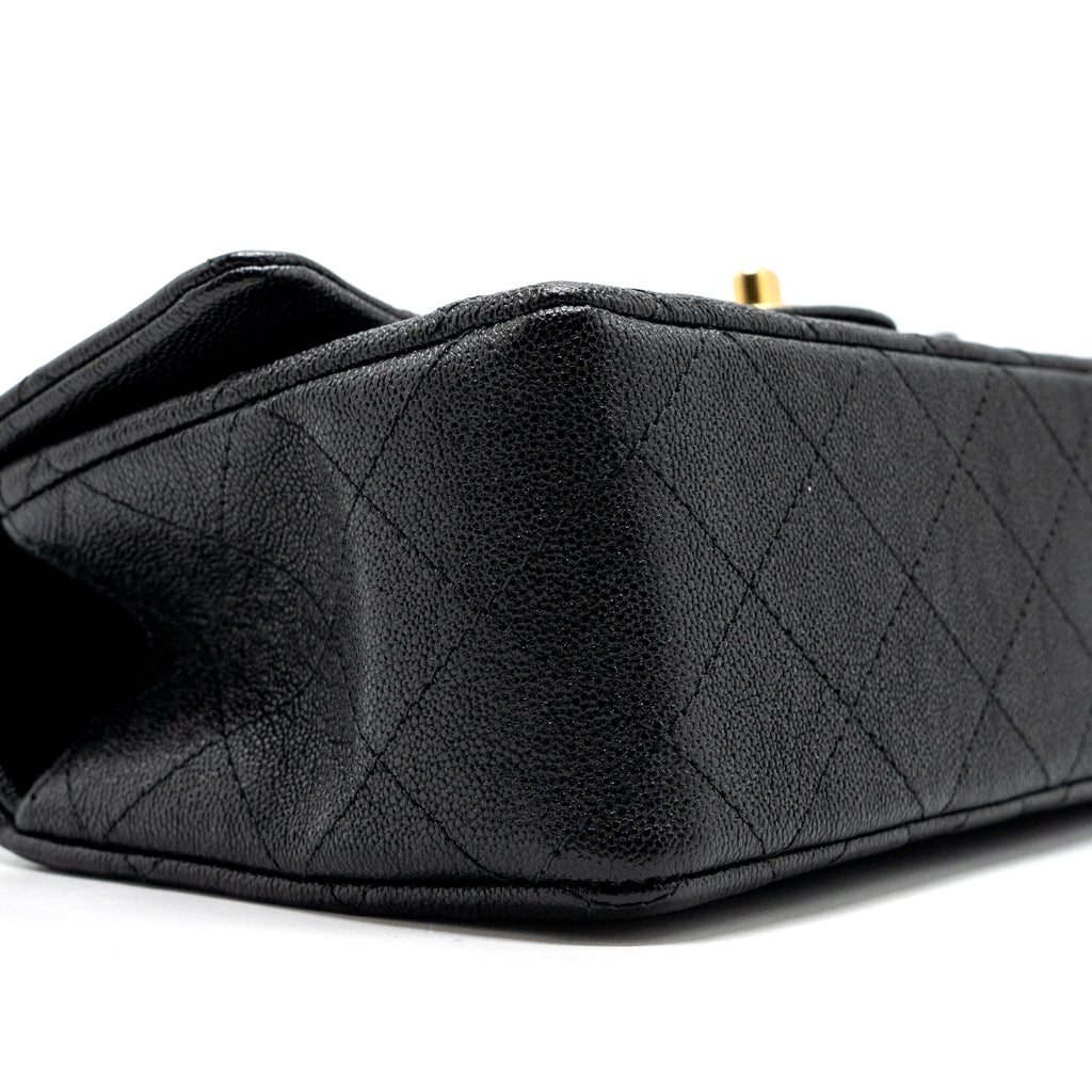 CHANEL TOP HANDLE MINI RECTANGULAR FLAP BAG CAVIAR BLACK GHW