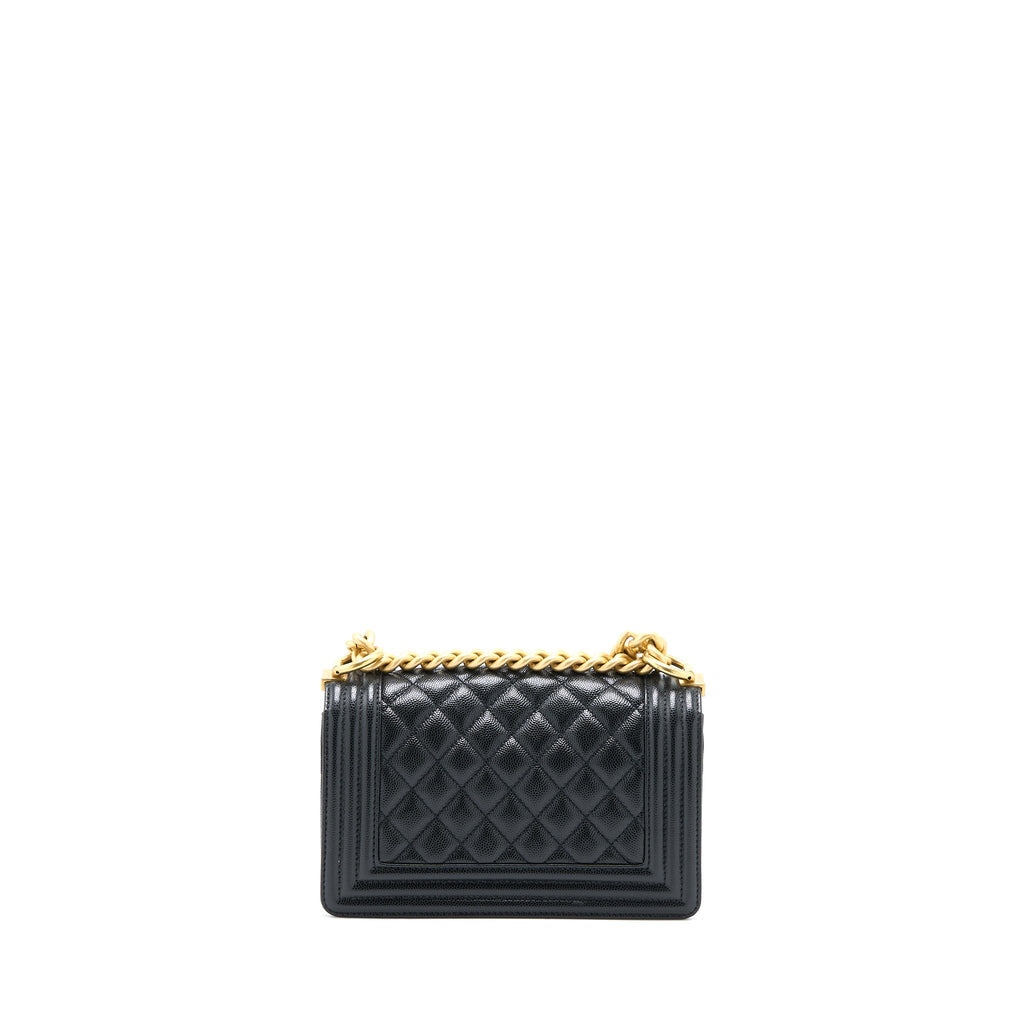 CHANEL SMALL BOY BAG CAVIAR BLACK GHW