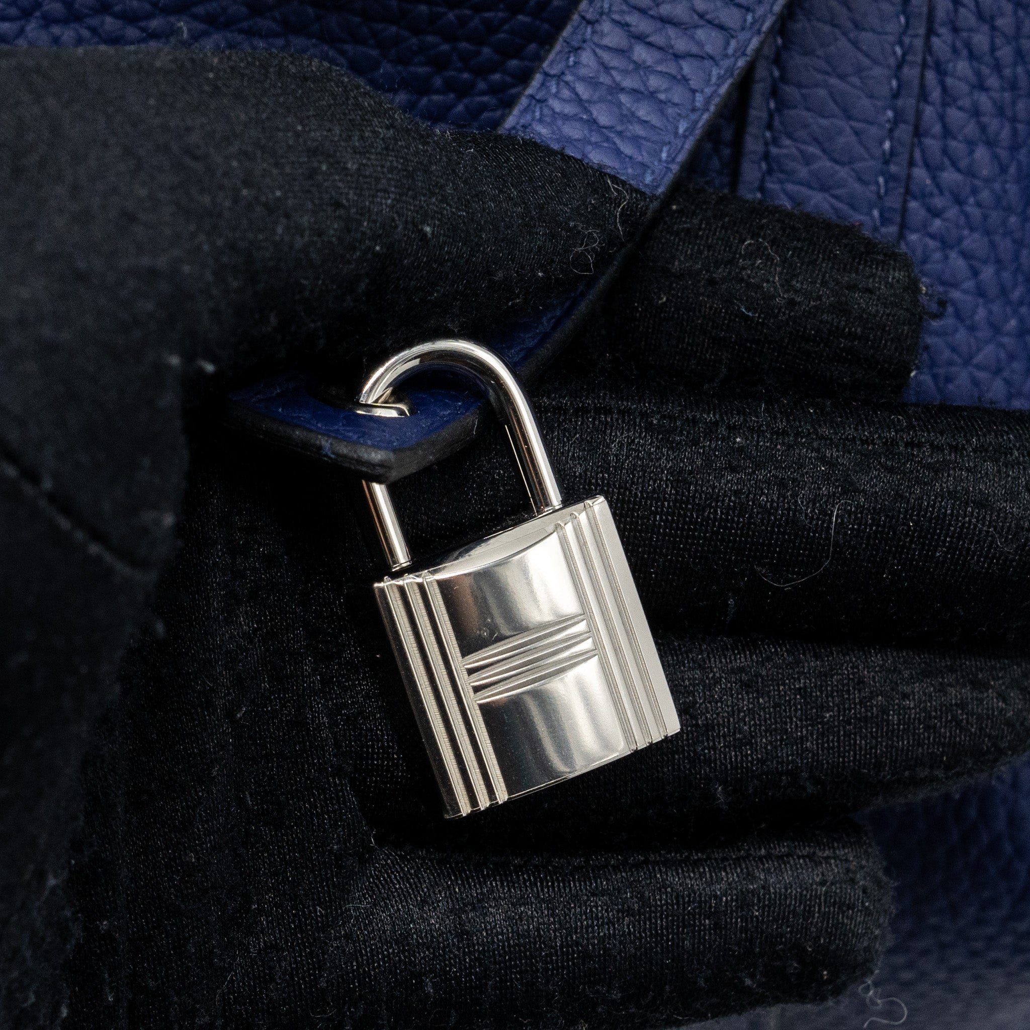 HERMES PICOTIN 18 LOCK BAG CLEMENCE BLUE ENCRE SHW