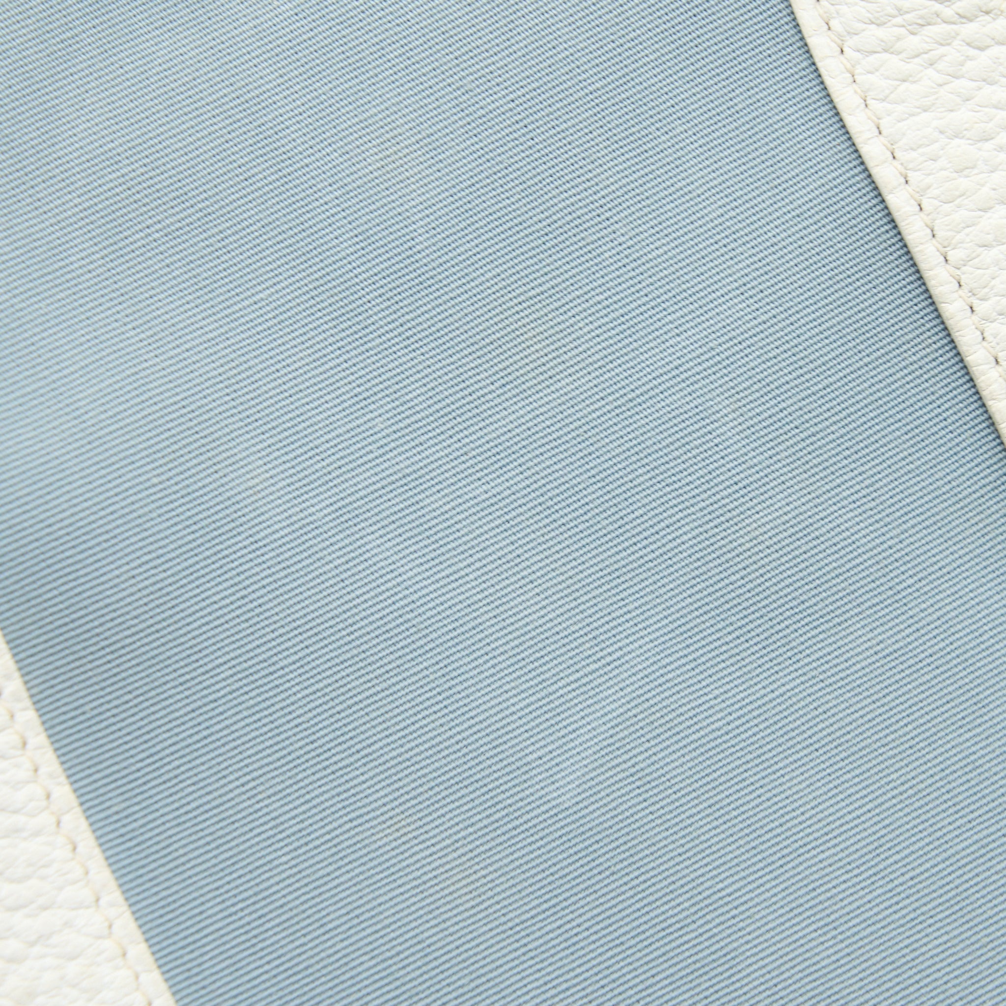 HERMES GARDEN PARTY 36 LEATHER/CANVAS LIGHT BLUE/BLANC SHW