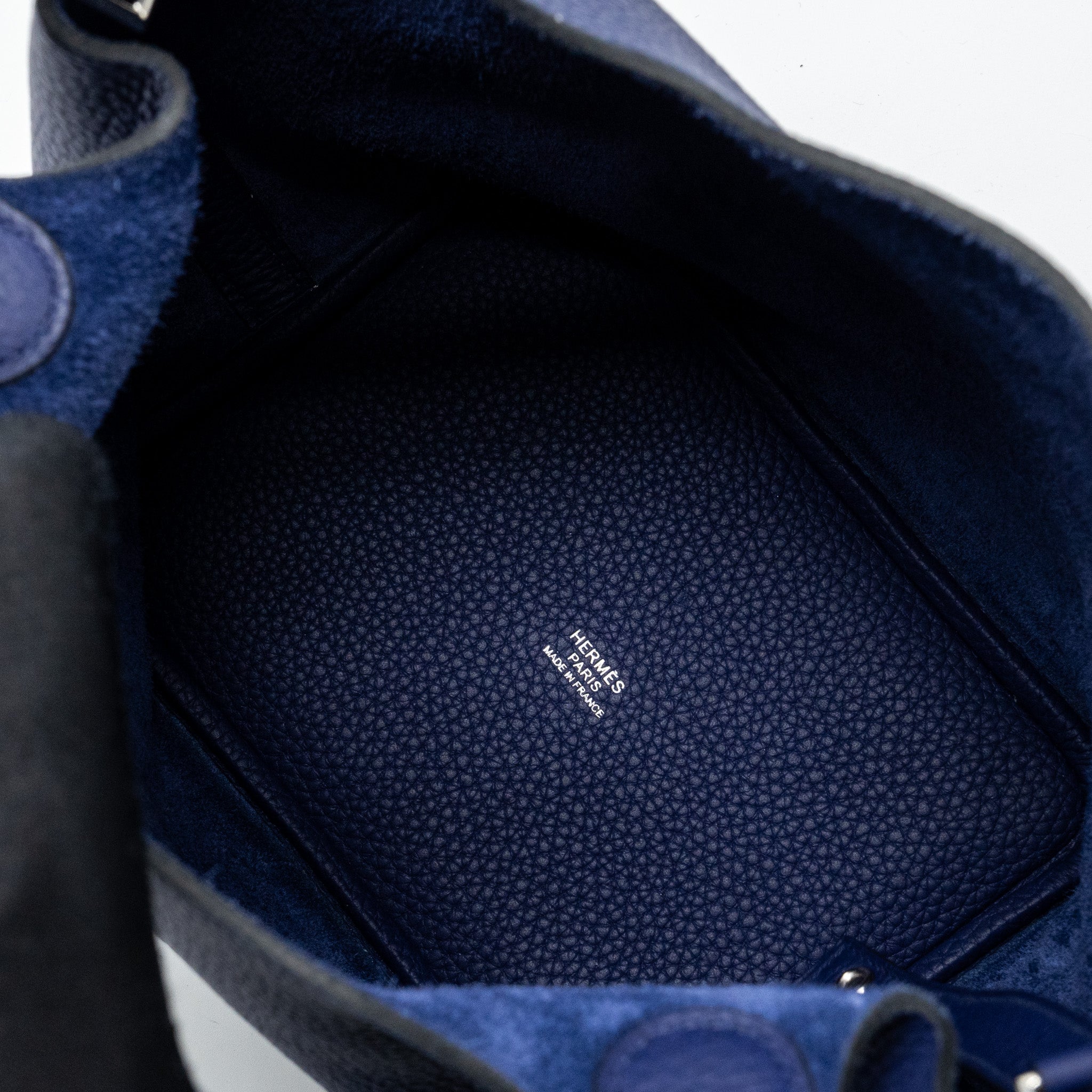 HERMES PICOTIN 18 LOCK BAG CLEMENCE BLUE ENCRE SHW