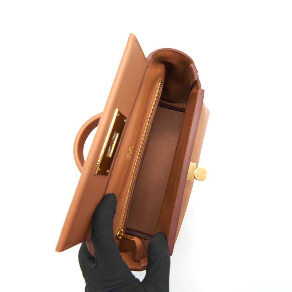 Hermes mini 24/24 -21 Bag Evercolour and Swift leather Gold GHW