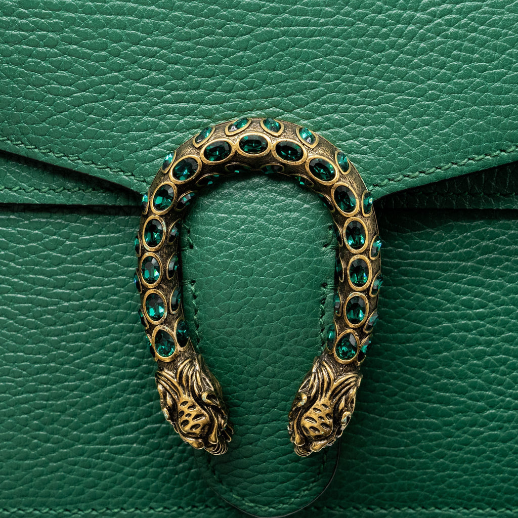 GUCCI DIONYSUS SHOULDER BAG CALFSKIN GREEN GHW