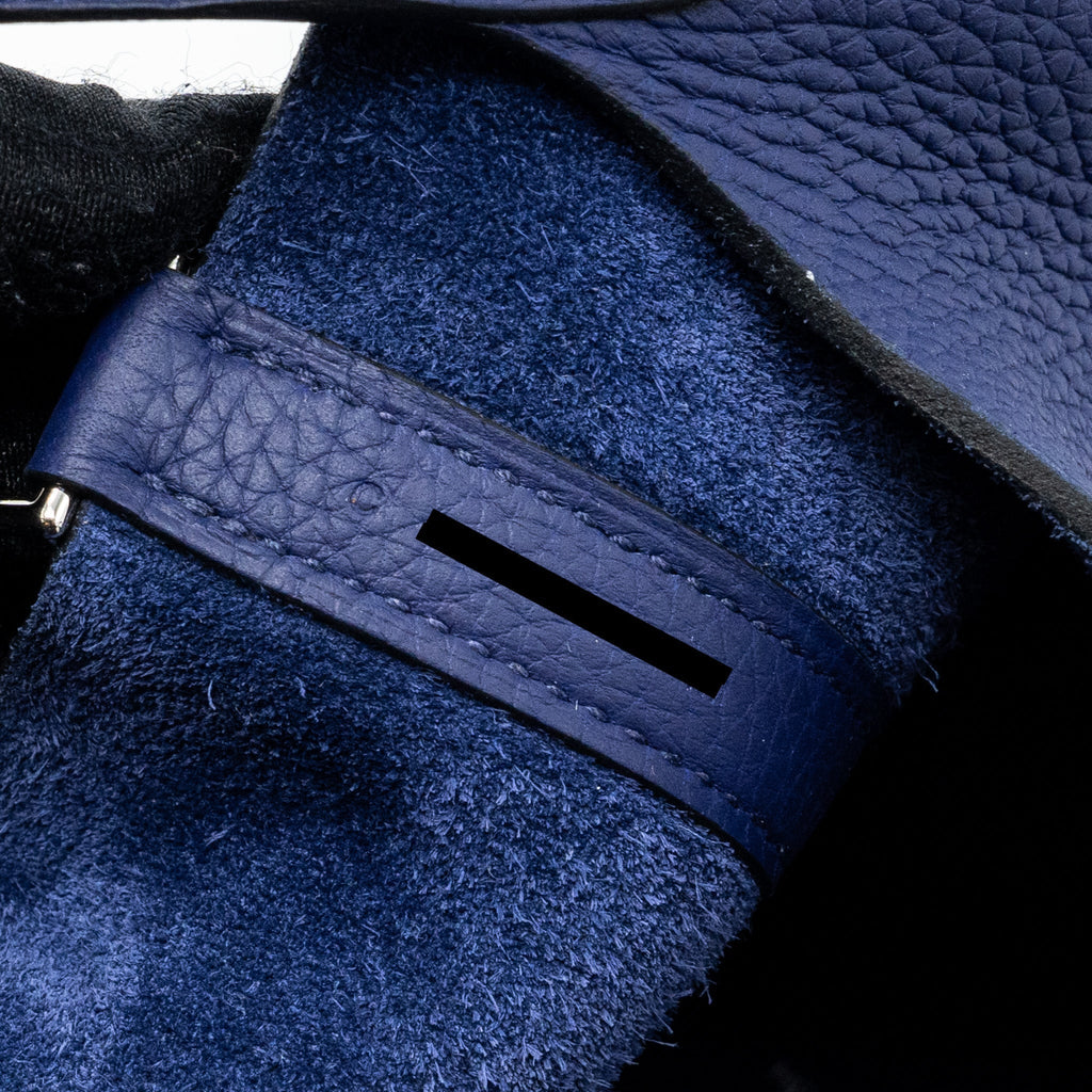 HERMES PICOTIN 18 LOCK BAG CLEMENCE BLUE ENCRE SHW