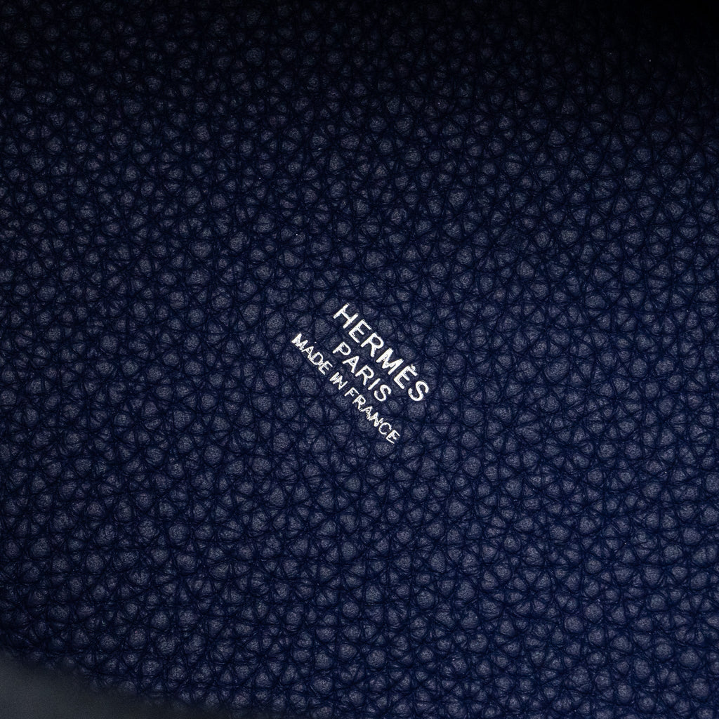 HERMES PICOTIN 18 LOCK BAG CLEMENCE BLUE ENCRE SHW