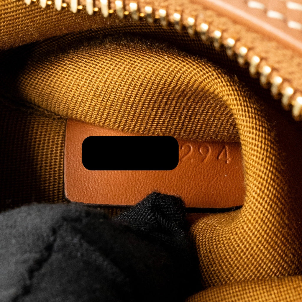 CELINE SMALL BOSTON BAG TRIOMPHE CANVAS/CALFSKIN TAN GHW