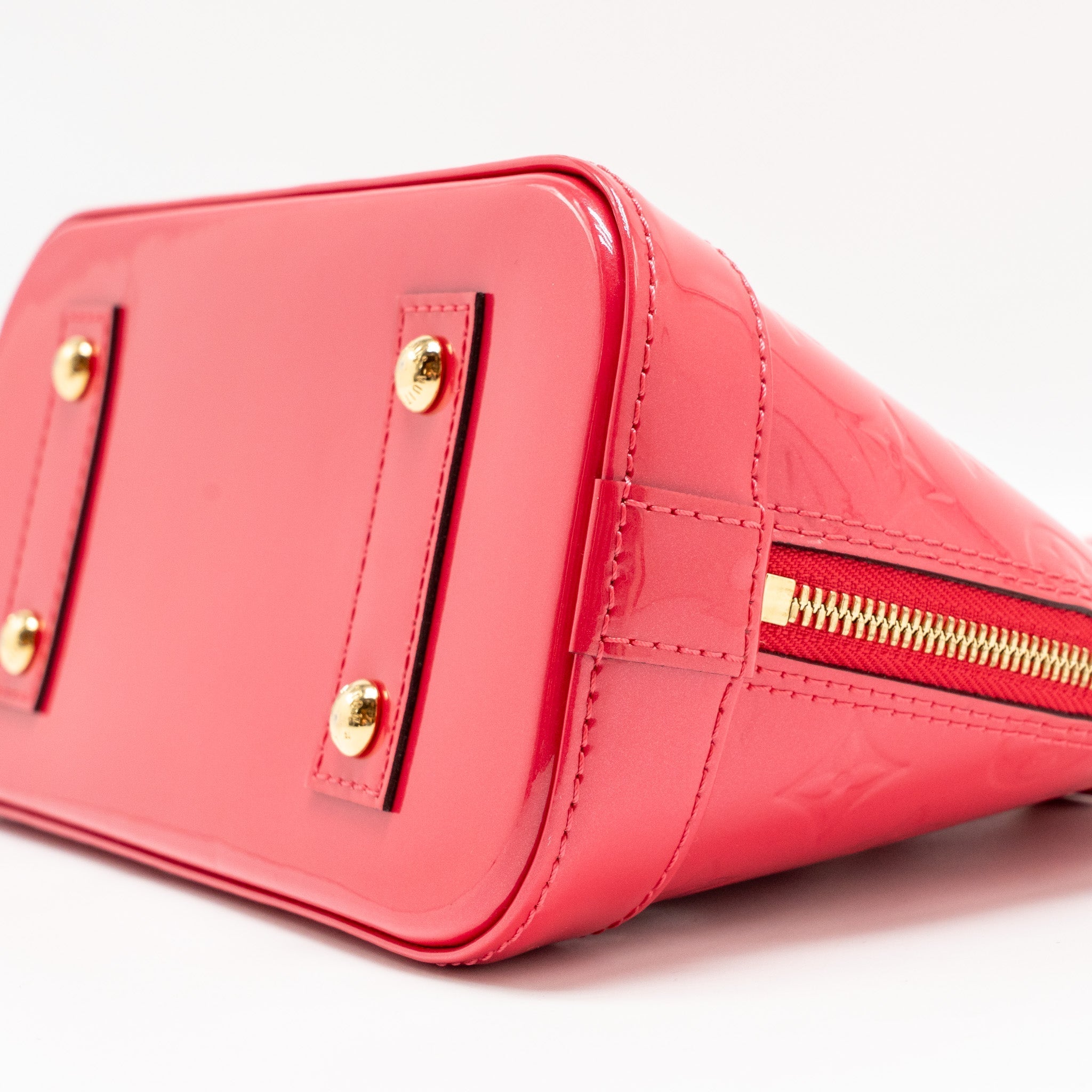 LOUIS VUITTON ALMA BB MONOGRAM PATENT RED GHW