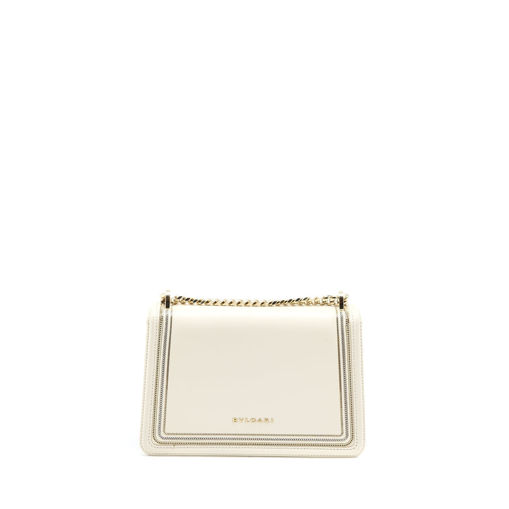 BVLGARI SERPENTI FOREVER FLAP BAG LIMITED EDITION CALFSKIN WHITE LGHW