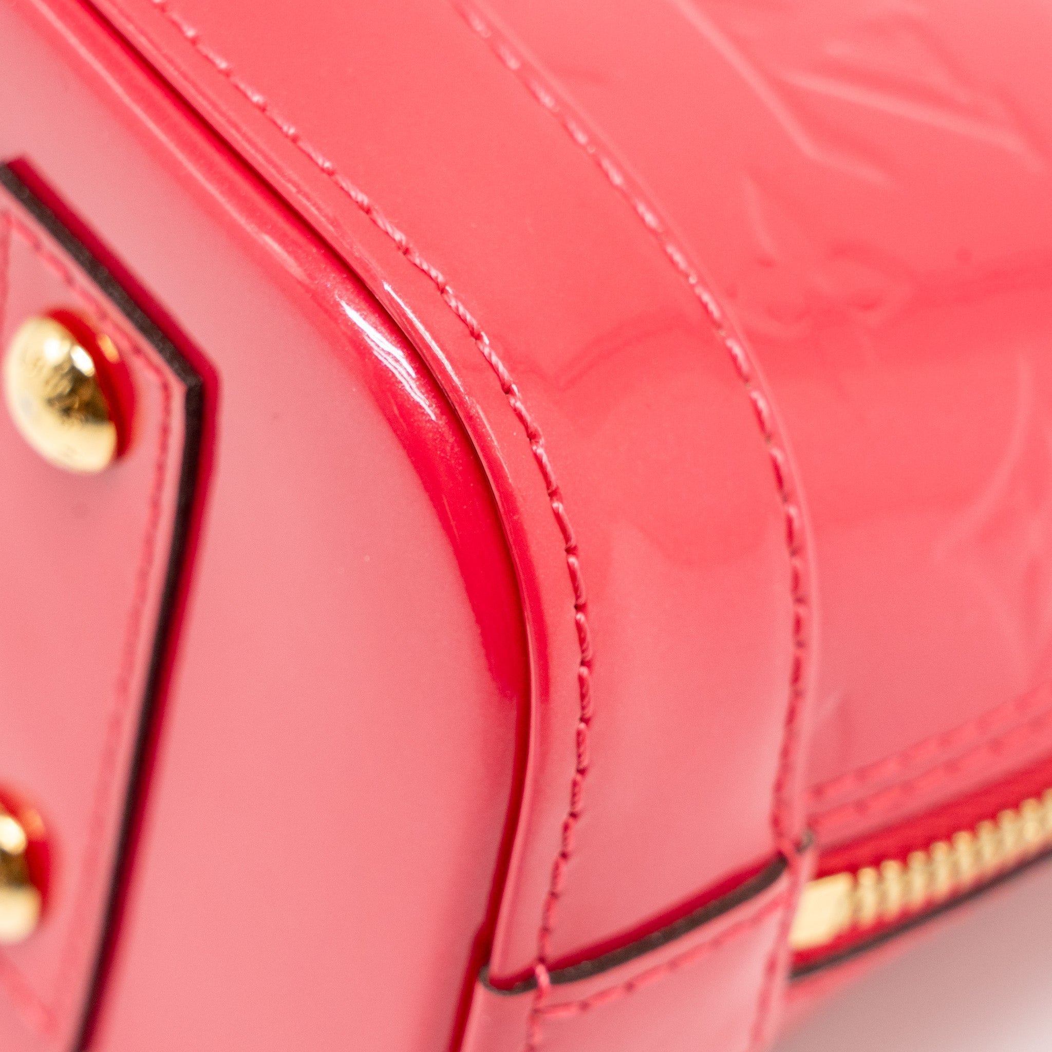 LOUIS VUITTON ALMA BB MONOGRAM PATENT RED GHW