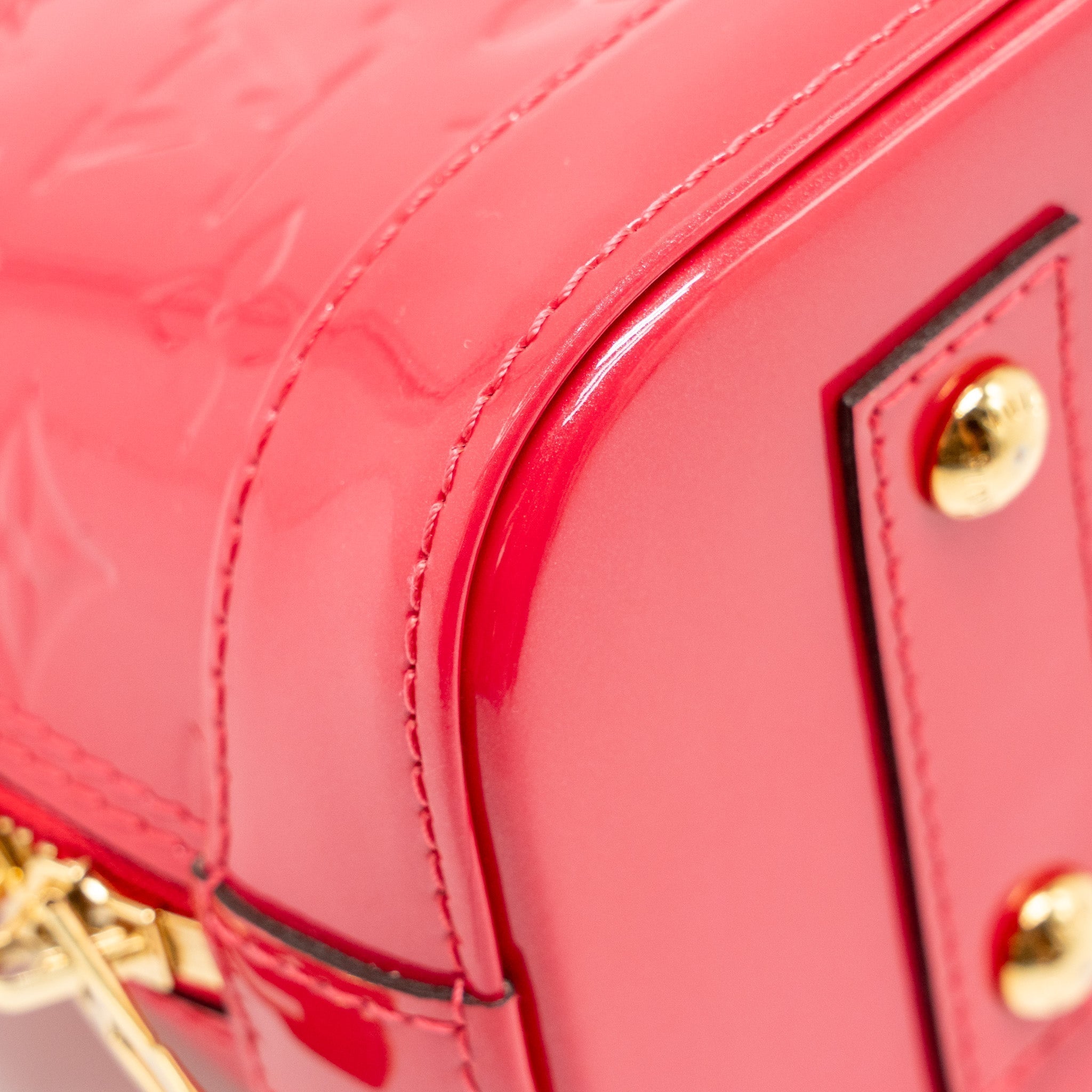 LOUIS VUITTON ALMA BB MONOGRAM PATENT RED GHW