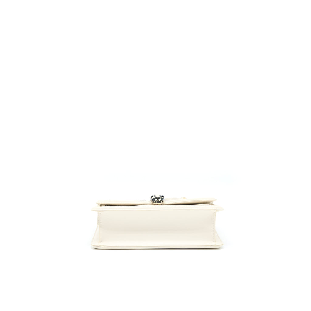 BVLGARI SERPENTI FOREVER FLAP BAG LIMITED EDITION CALFSKIN WHITE LGHW