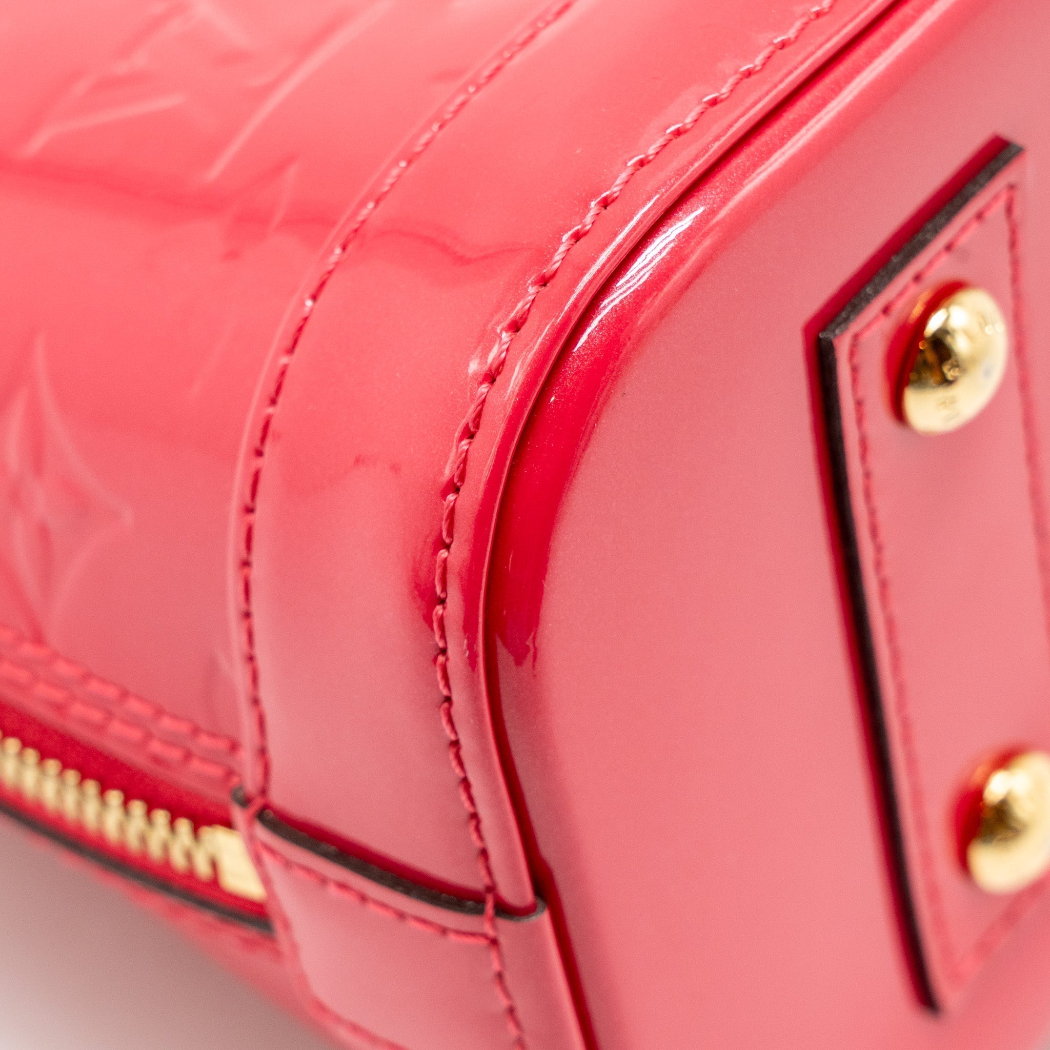 LOUIS VUITTON ALMA BB MONOGRAM PATENT RED GHW
