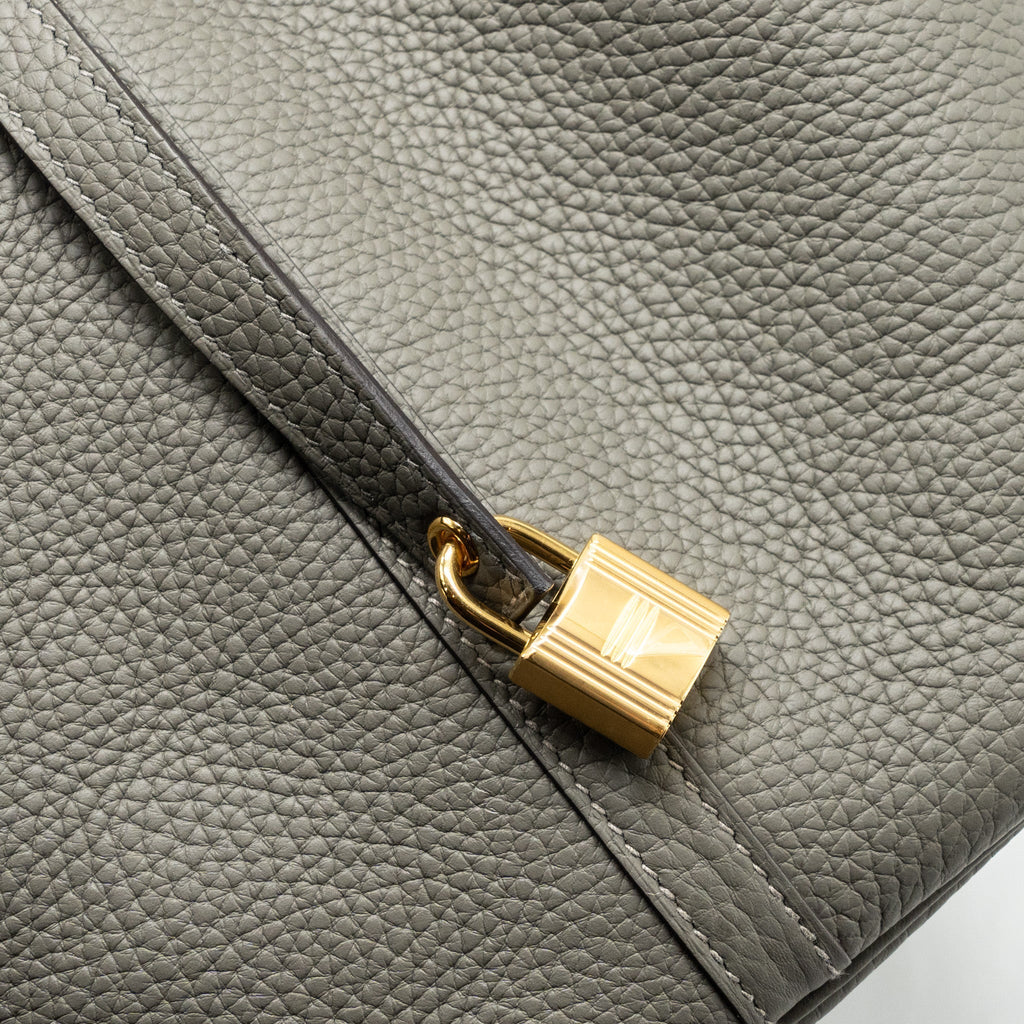 HERMES PICOTIN 22 LOCK BAG CLEMENCE GRIS MEYER GHW