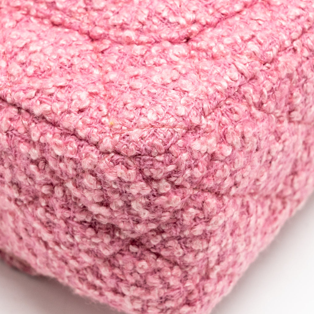 Chanel classic mini rectangular flap bag tweed pink LGHW (microchip)