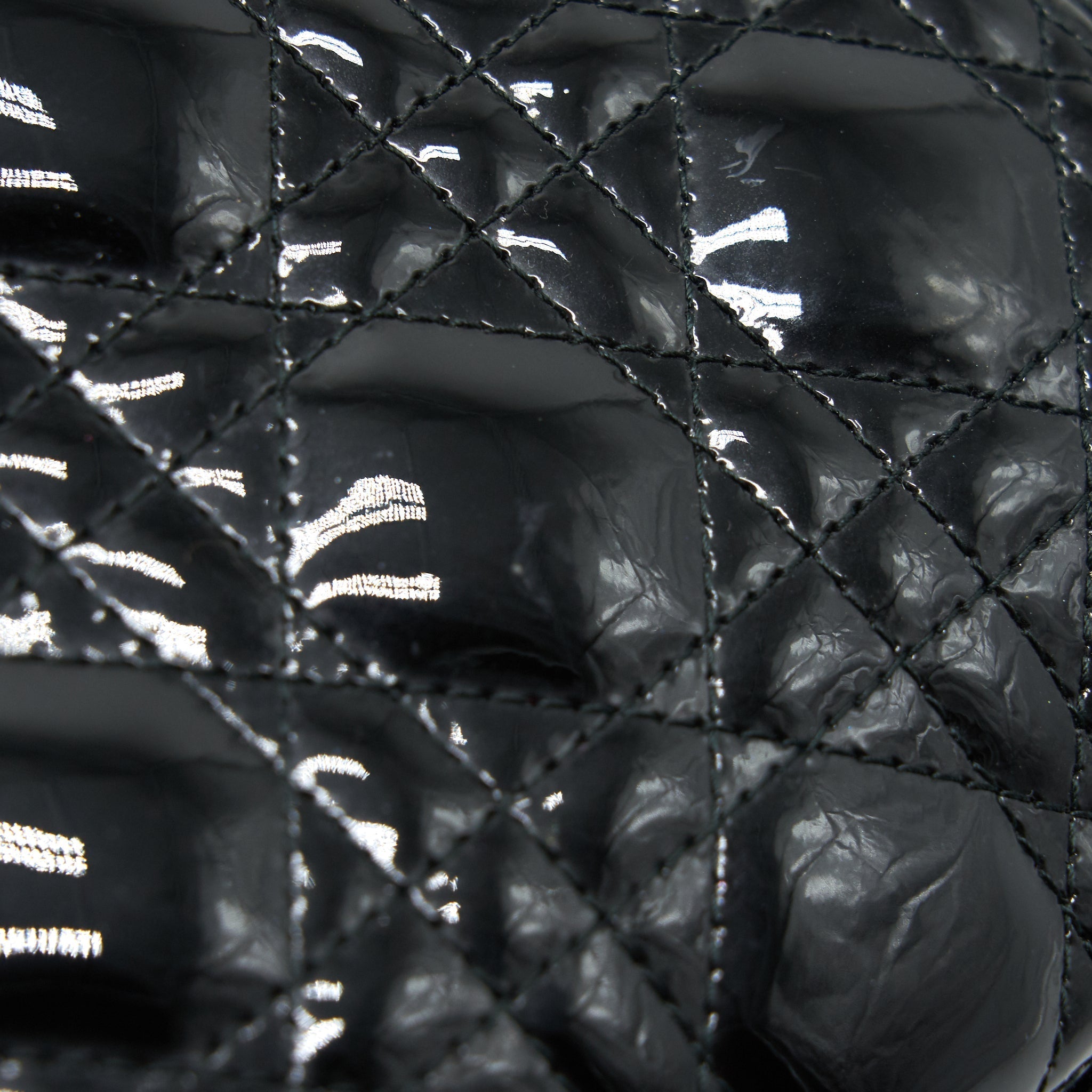 DIOR MEDIUM LADY DIOR PATENT LEATHER BLACK SHW