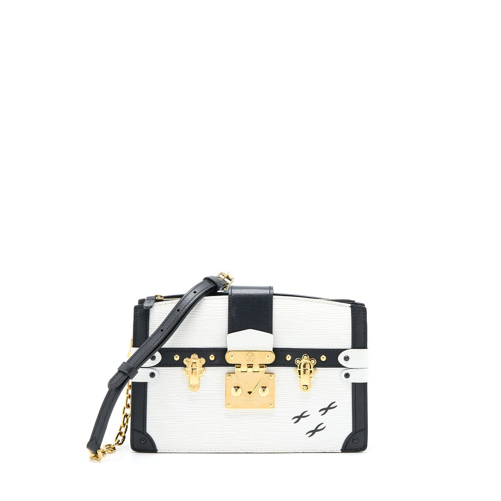 LOUIS VUITTON TRUNK CLUTCH EPI BLACK/WHITE GHW