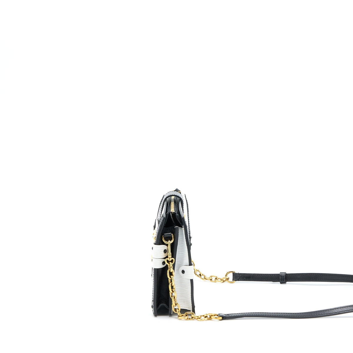 LOUIS VUITTON TRUNK CLUTCH EPI BLACK/WHITE GHW