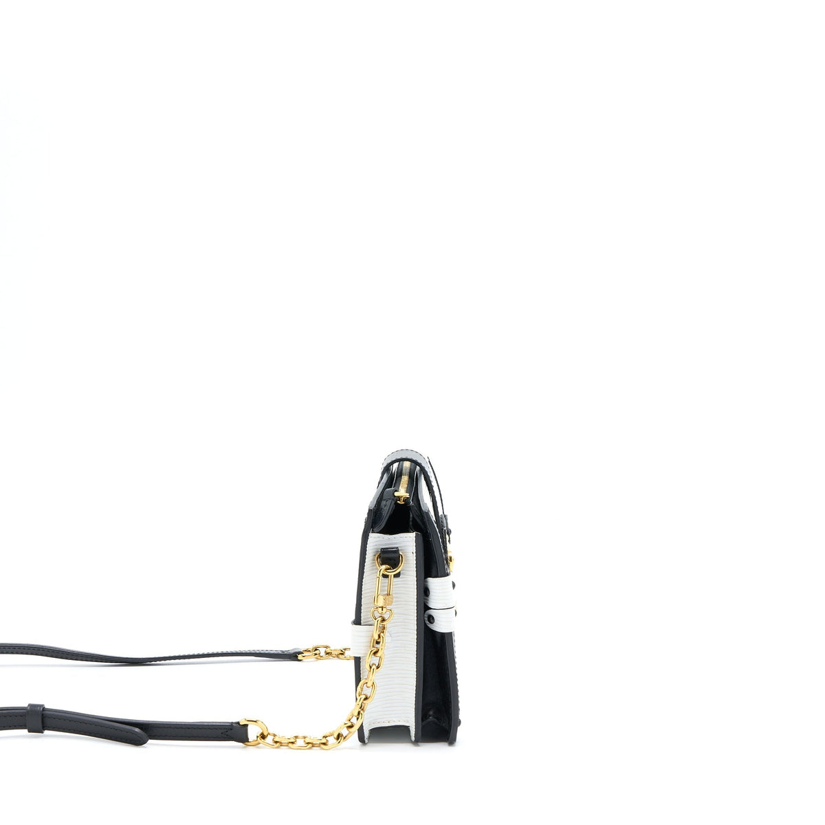 LOUIS VUITTON TRUNK CLUTCH EPI BLACK/WHITE GHW