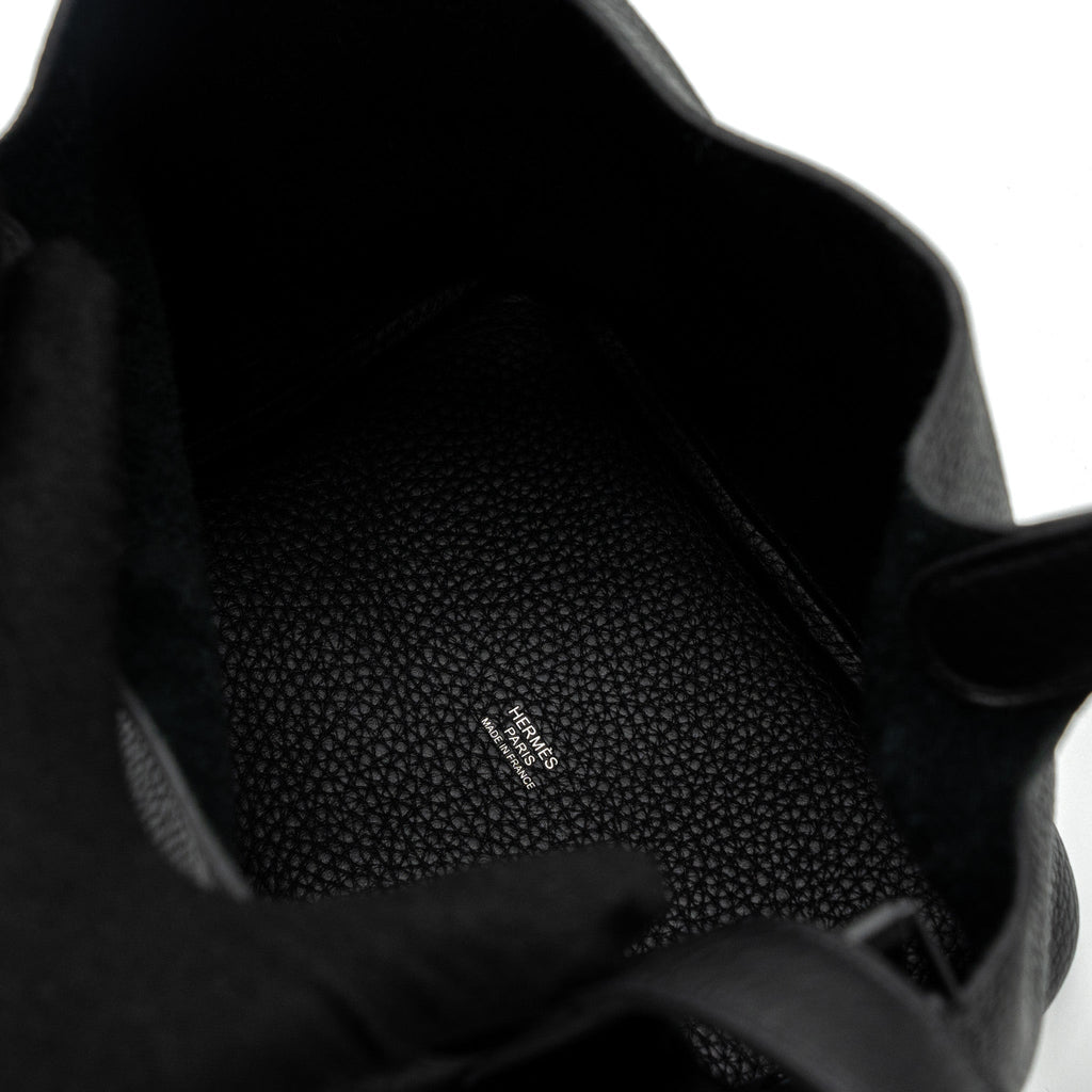 HERMES PICOTIN 18 CLEMENCE BLACK WITH BLACK HARDWARE