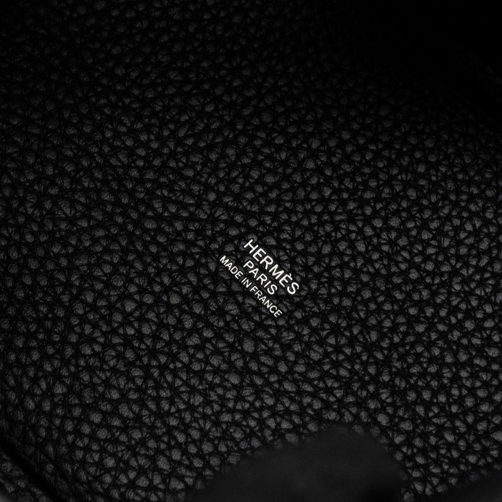 HERMES PICOTIN 18 CLEMENCE BLACK WITH BLACK HARDWARE