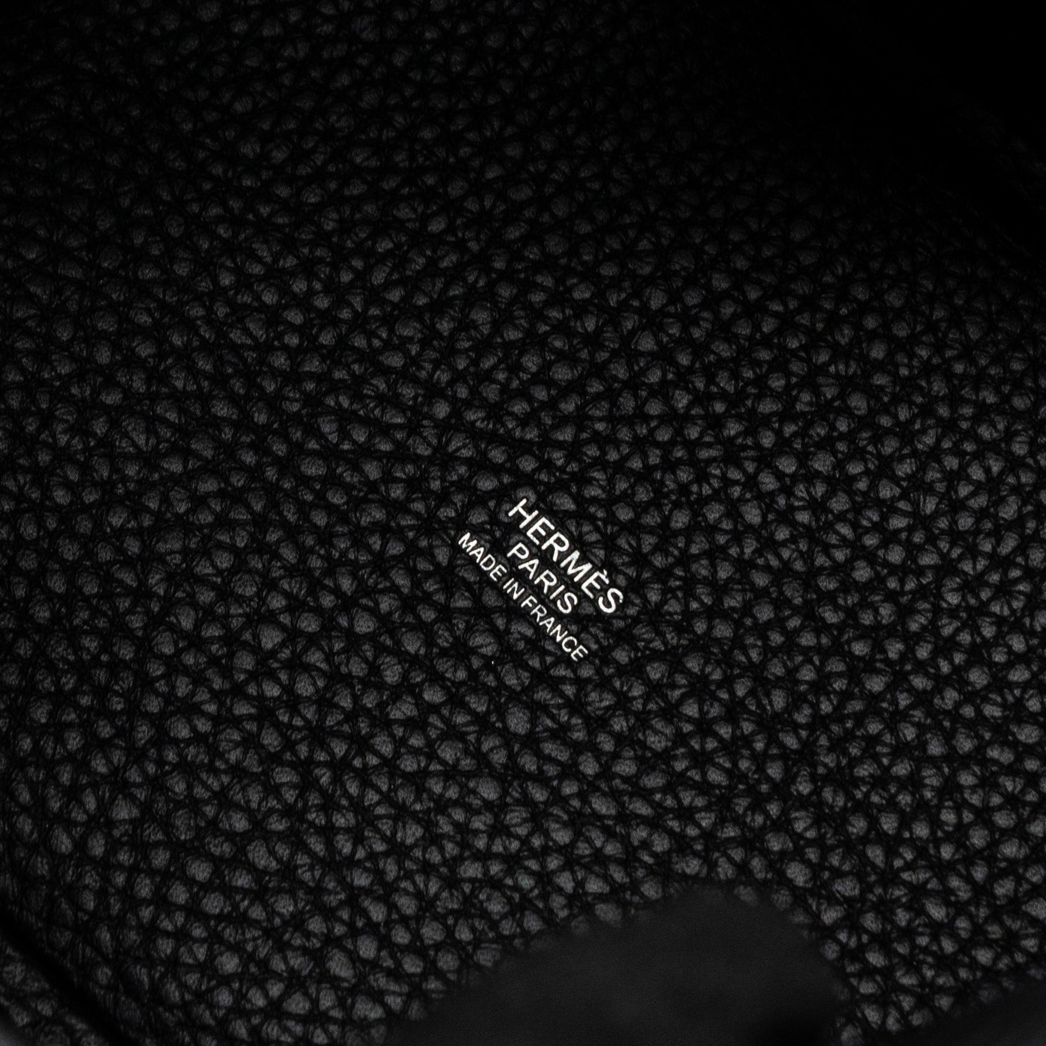 HERMES PICOTIN 18 CLEMENCE BLACK WITH BLACK HARDWARE