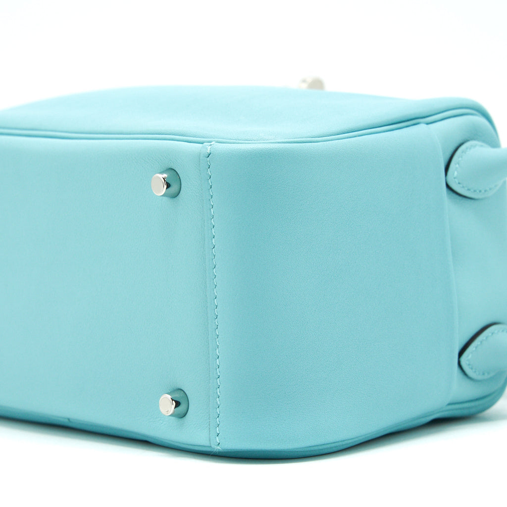 Hermes mini Lindy swift leather 3P Blue Atoll SHW