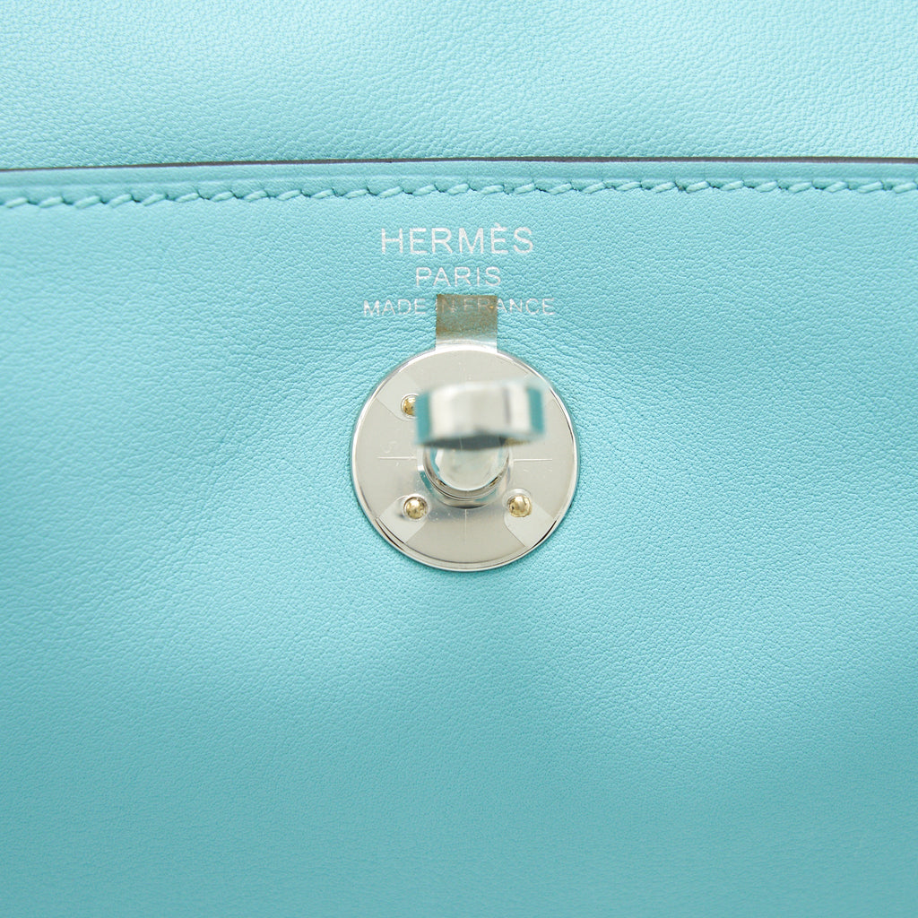 Hermes mini Lindy swift leather 3P Blue Atoll SHW