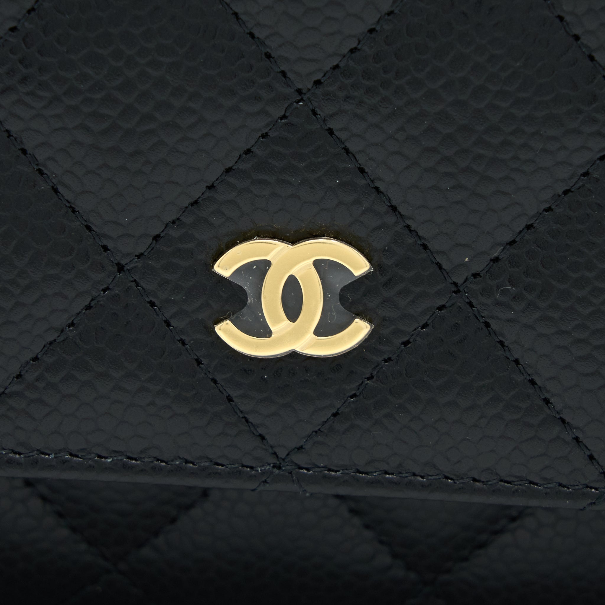 CHANEL CLASSIC WALLET ON CHAIN CAVIAR BLACK GHW (MICROCHIP)