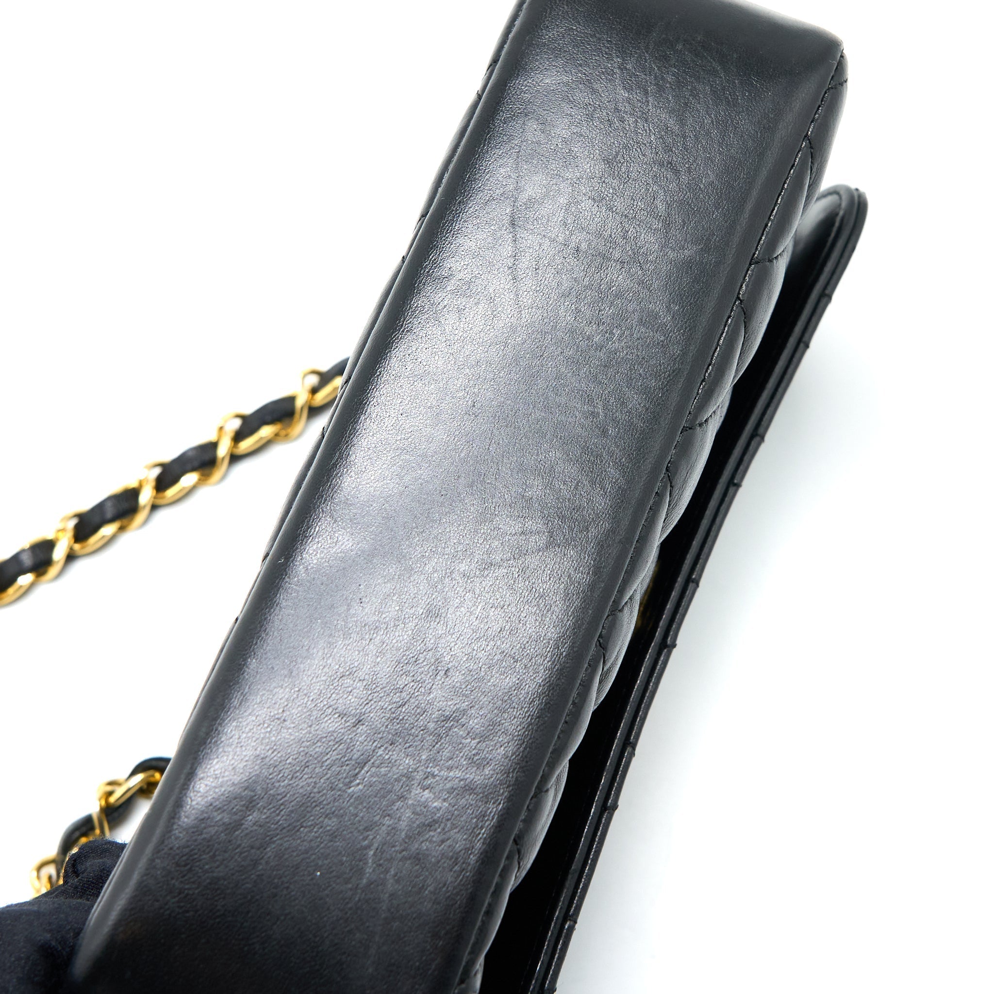 CHANEL VINTAGE MINI FLAP BAG LAMBSKIN BLACK GHW