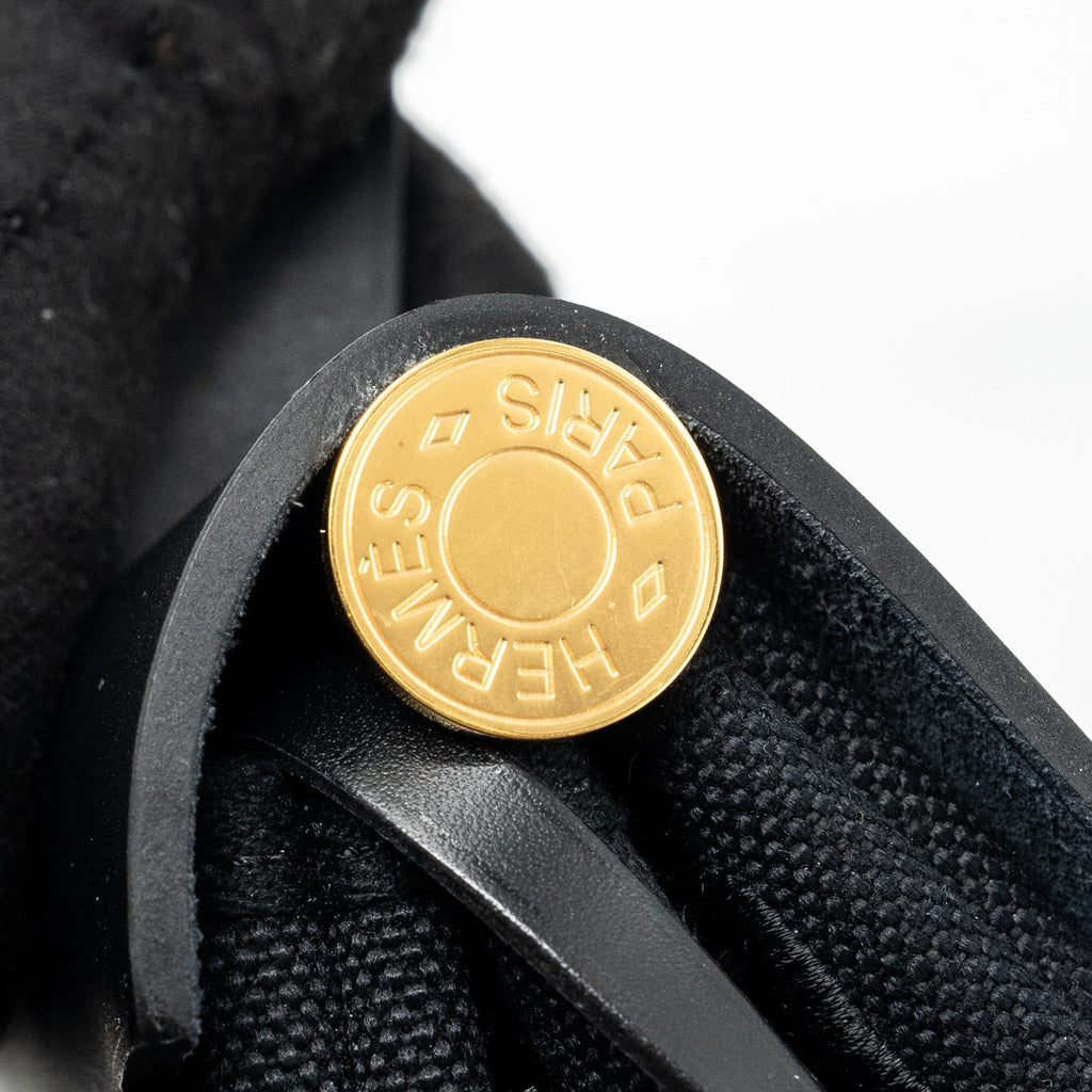 HERMES HERBAG 31 ZIP BAG CANVAS/ HUNTER BLACK GHW