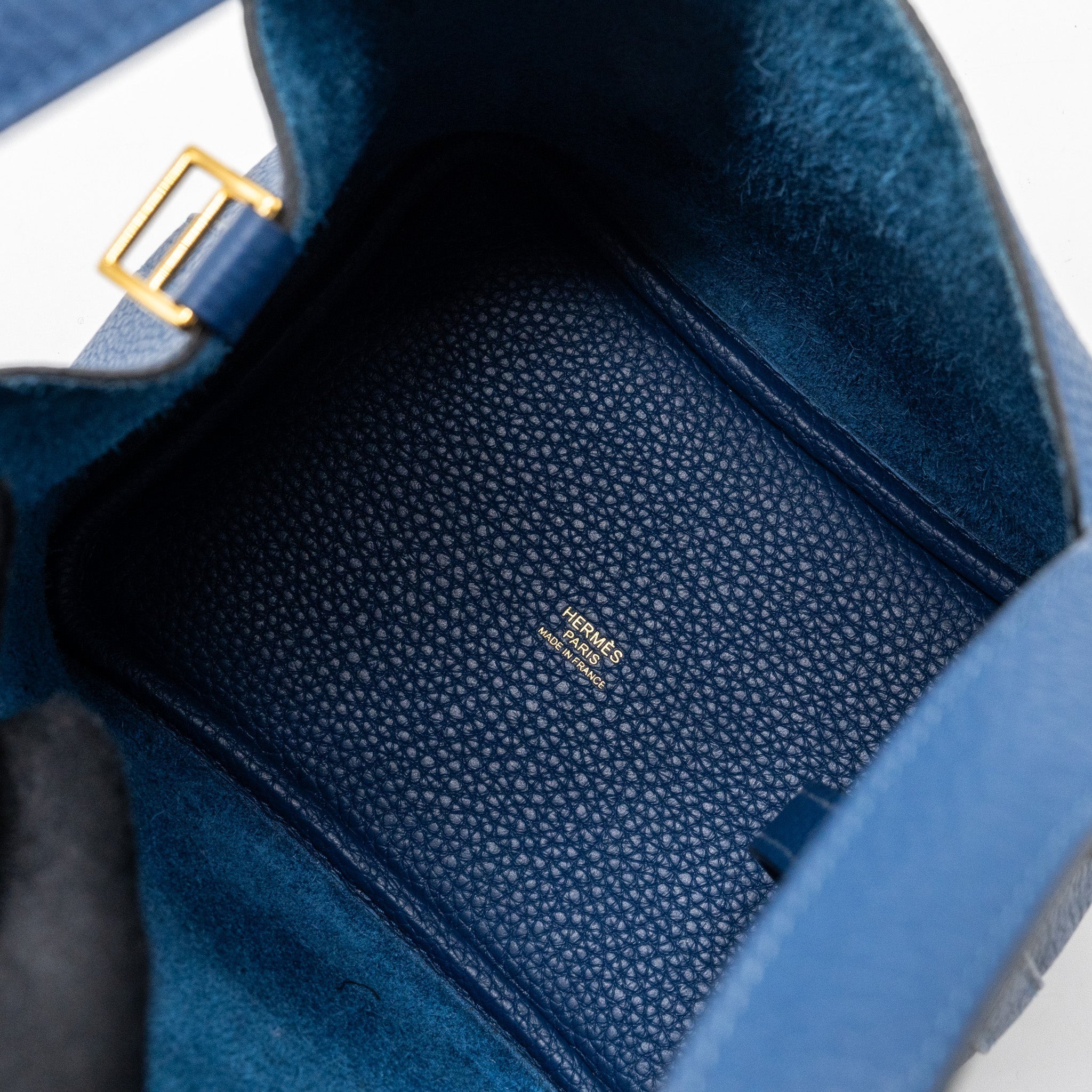 HERMES PICOTIN 18 CLEMENCE DEEP BLUE GHW