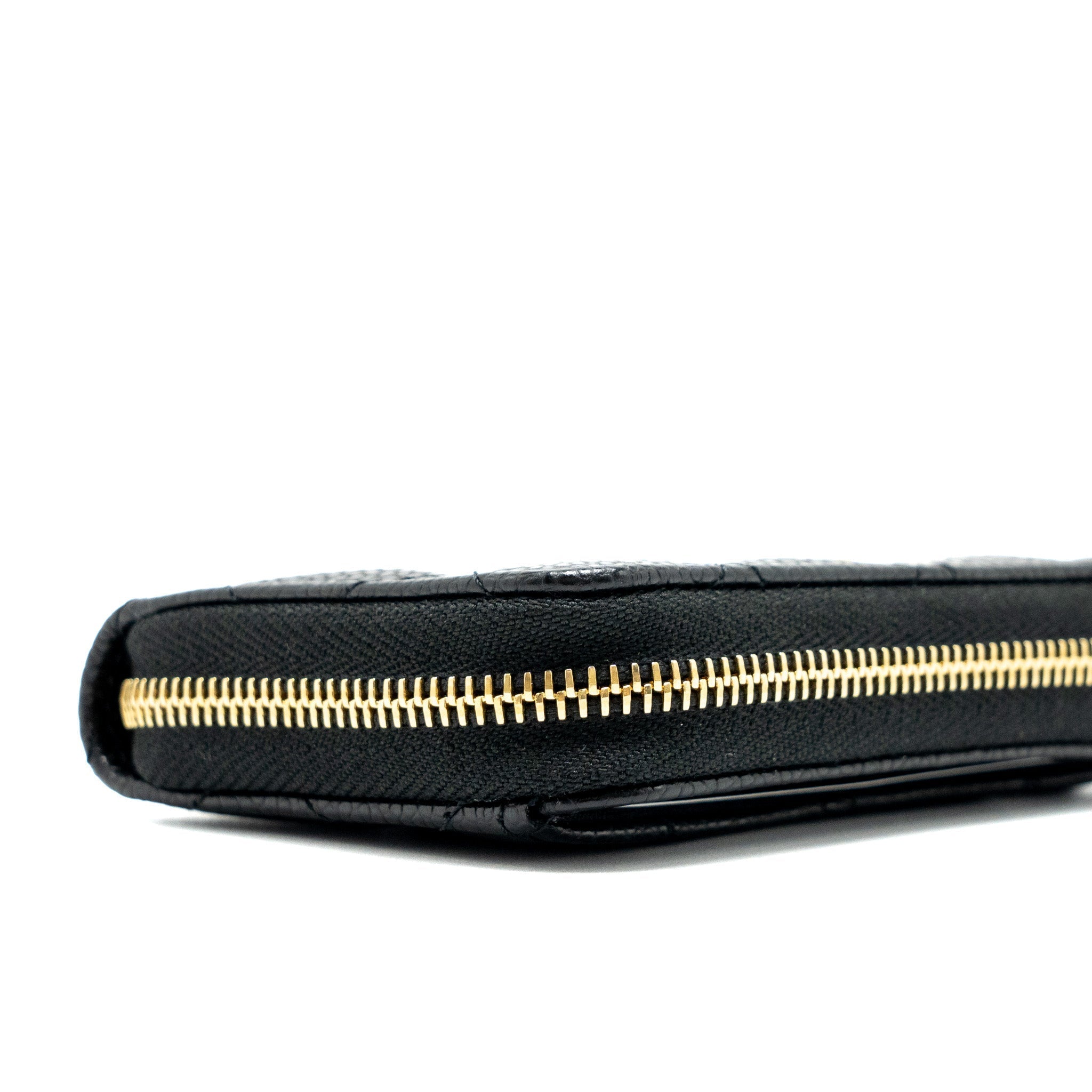 CHANEL ZIP CARD HOLDER CAVIAR BLACK GWH (MICROCHIP)