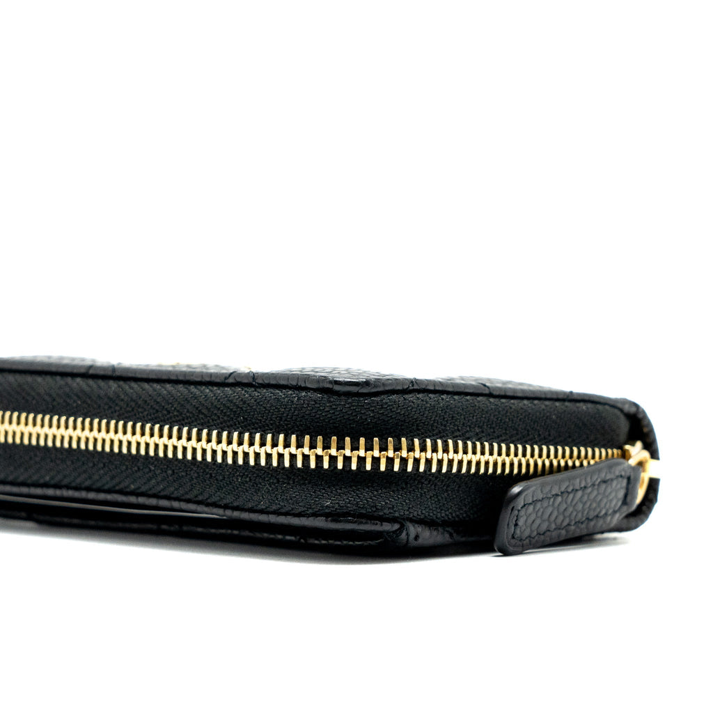CHANEL ZIP CARD HOLDER CAVIAR BLACK GWH (MICROCHIP)
