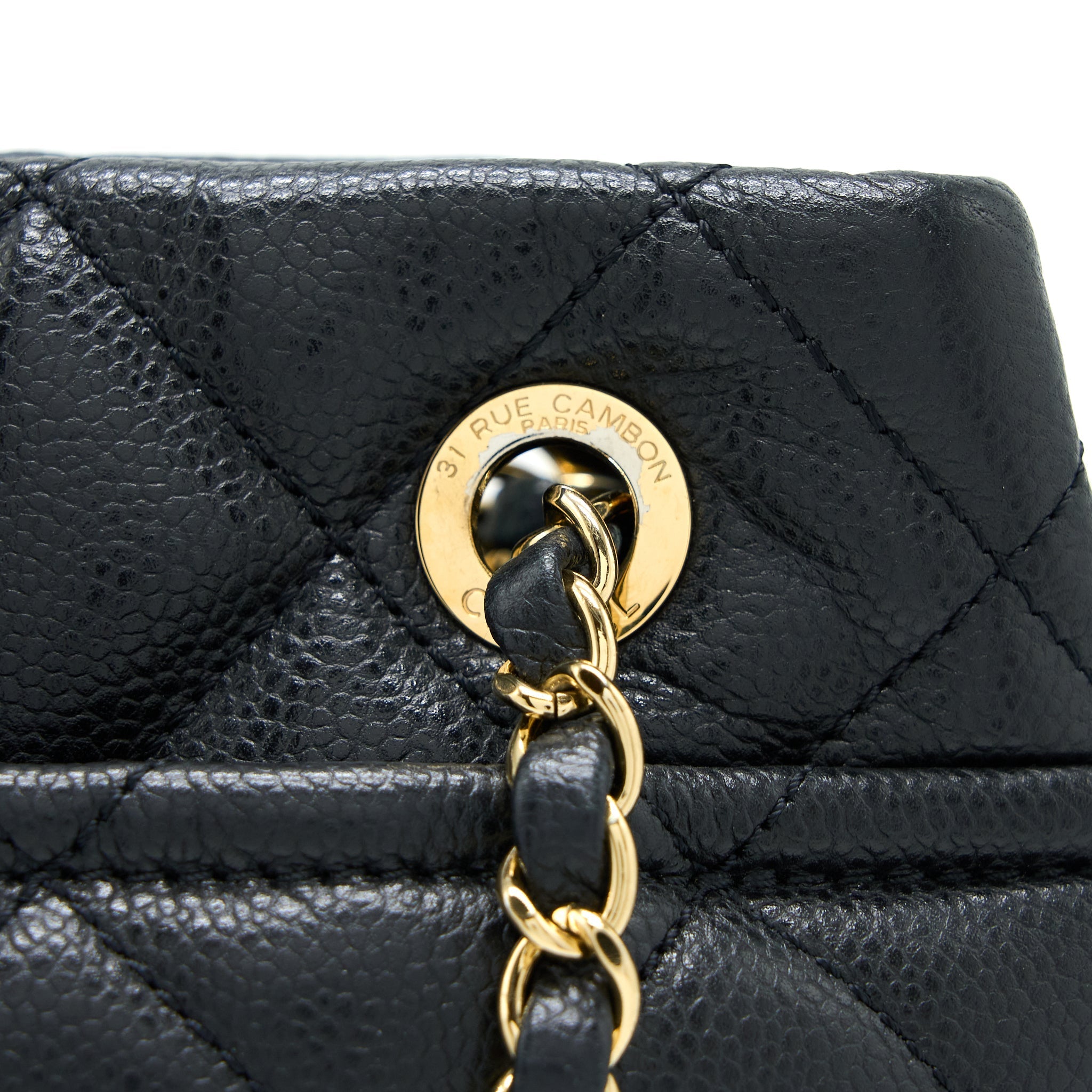 CHANEL MATELASSE CHAIN TOTE BAG CAVIAR BLACK GHW