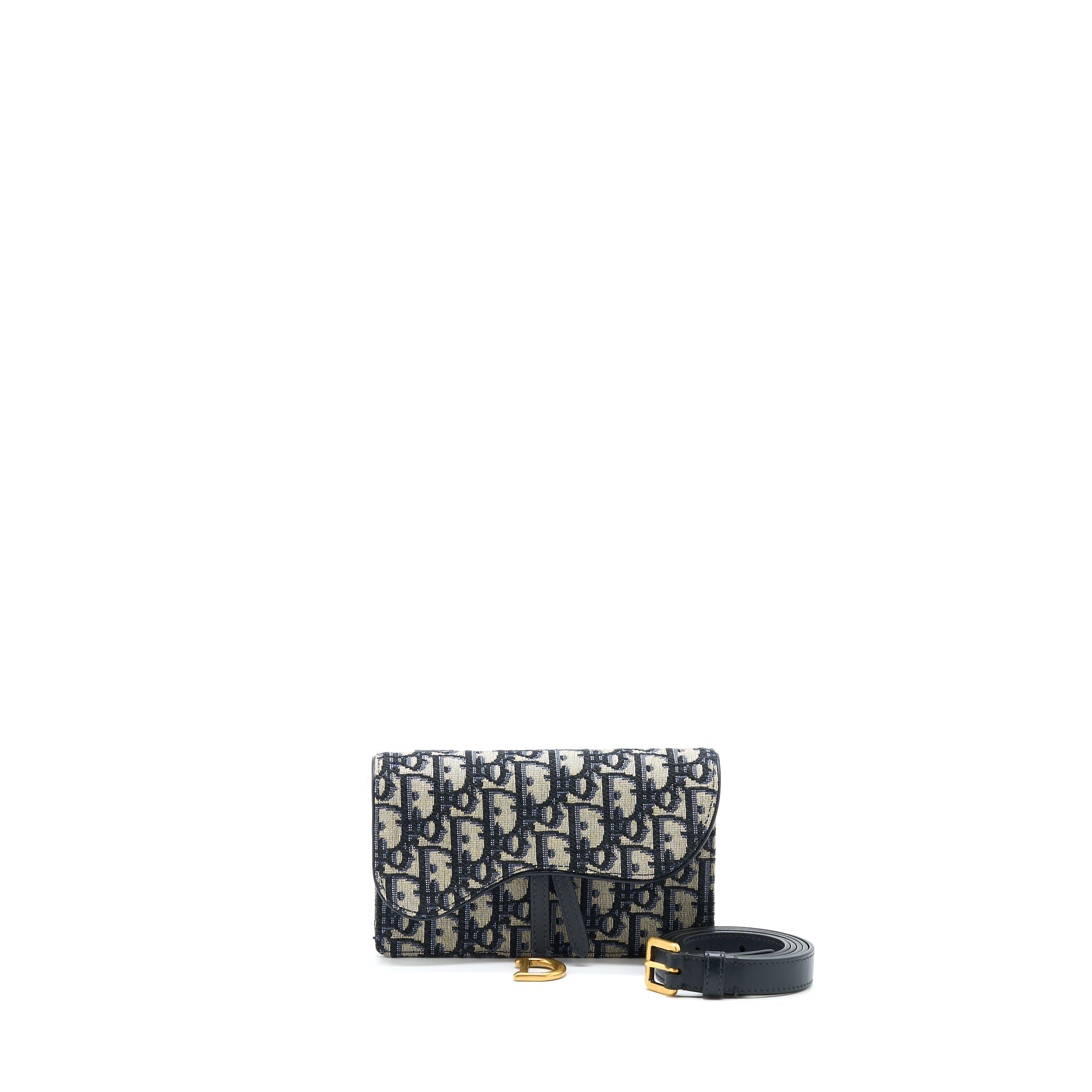 DIOR SADDLE BELT POUCH OBLIQUE BLUE GHW