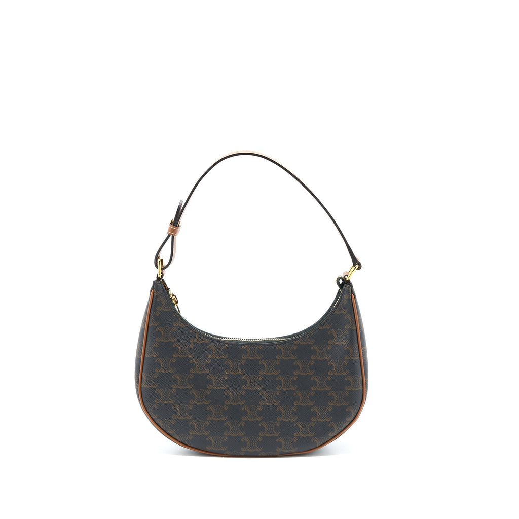 CELINE AVA BAG IN TRIOMPHE CANVAS/CALFSKIN TAN GHW