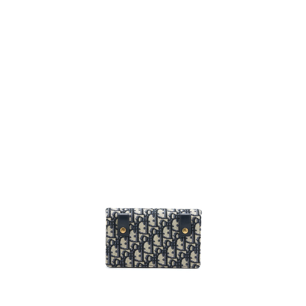 DIOR SADDLE BELT POUCH OBLIQUE BLUE GHW
