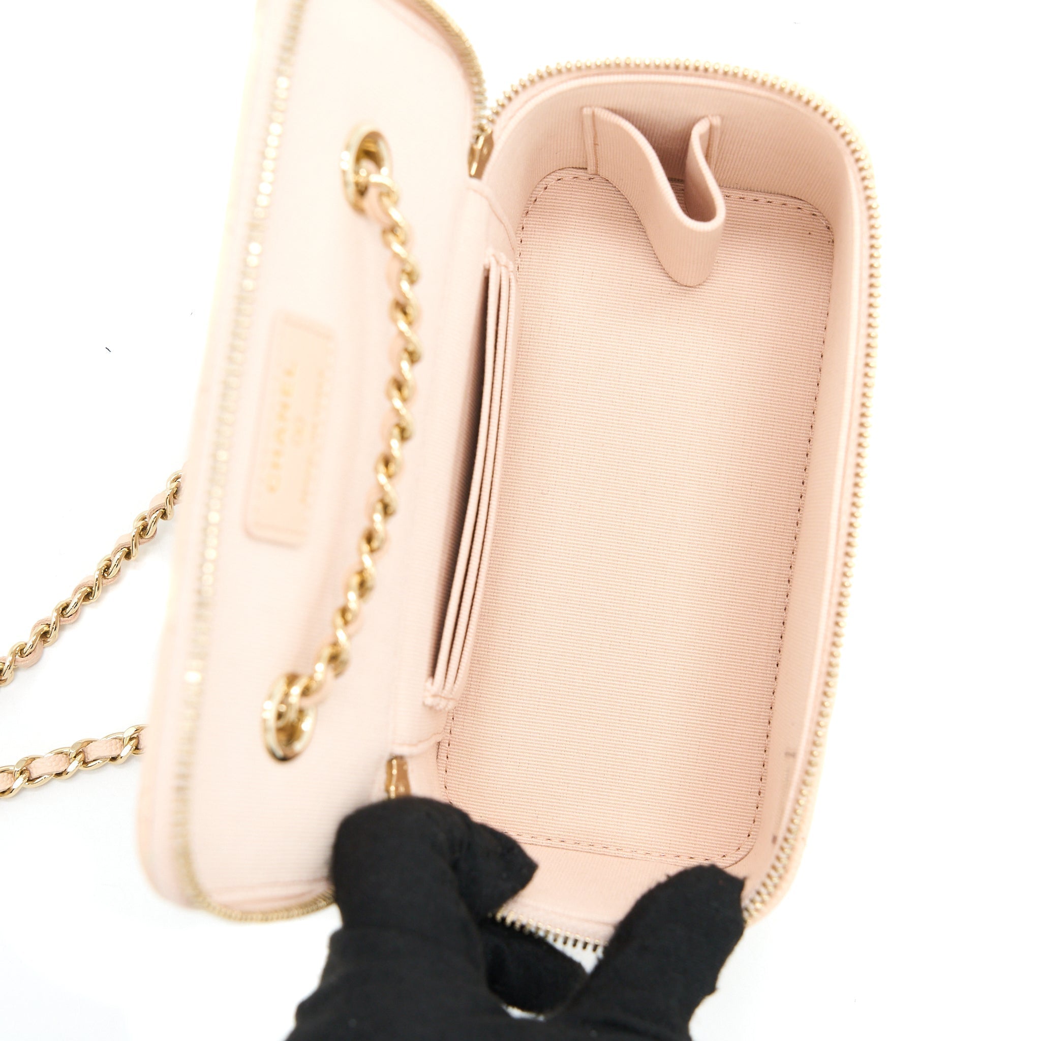 CHANEL LONG VANITY CASE CAVIAR LIGHT PINK LGHW
