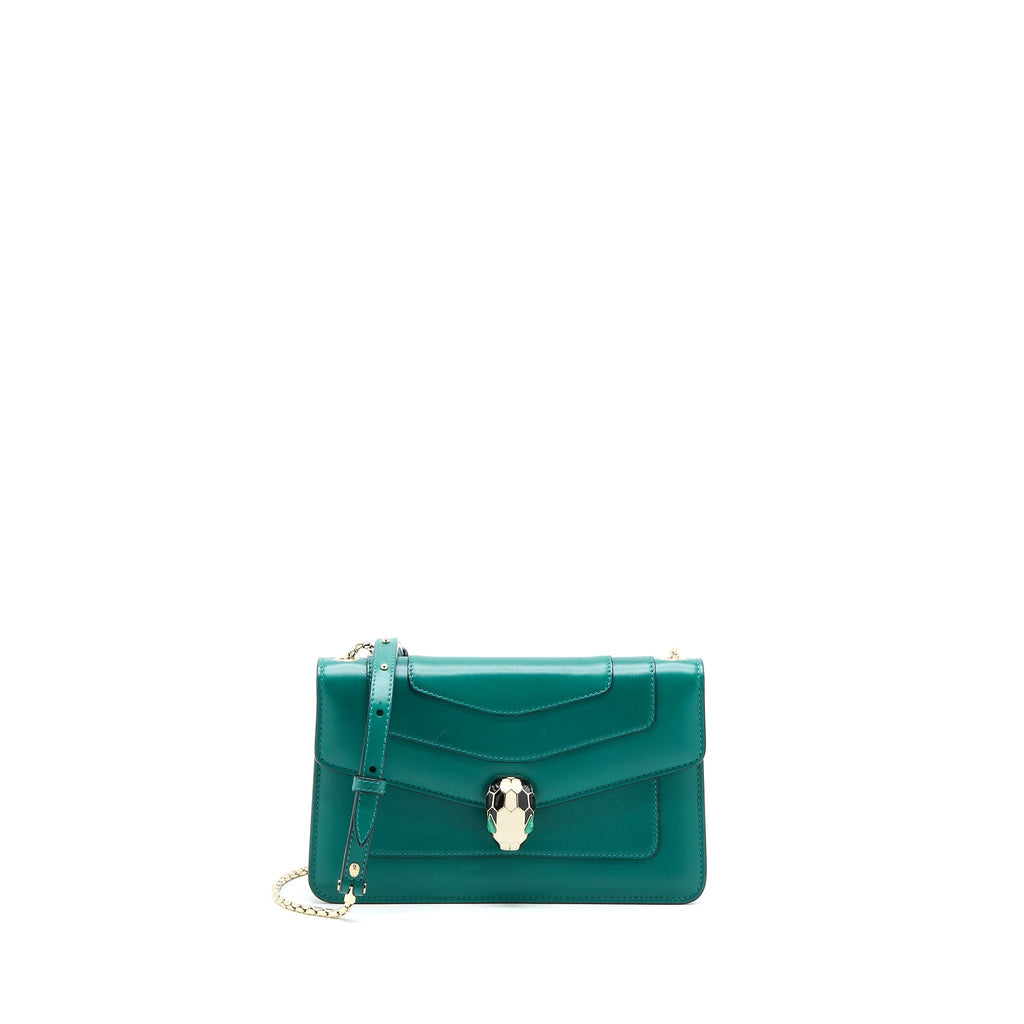 BVLGARI SERPENTI FOREVER CROSSBODY BAG CALFSKIN GREEN LGHW