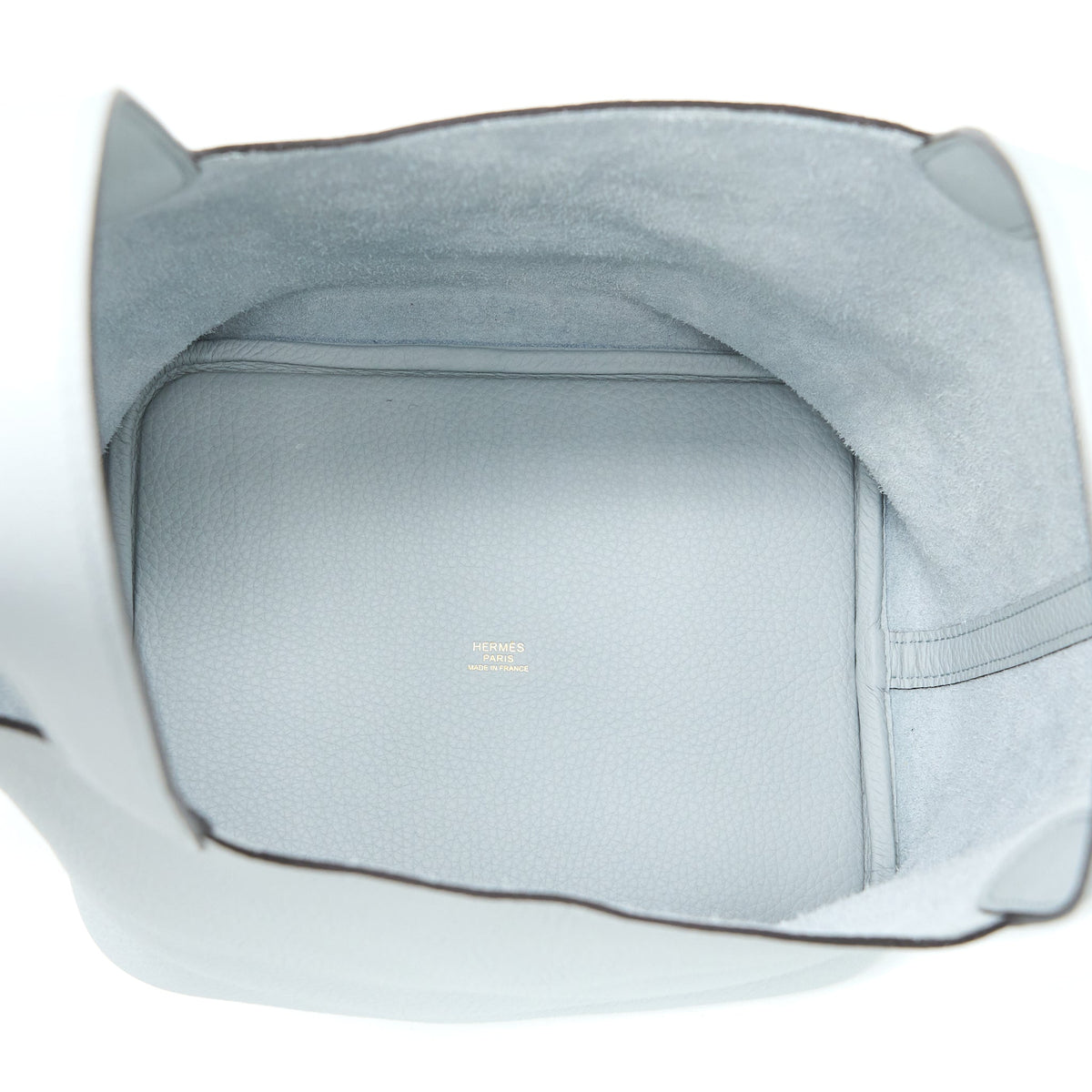 Hermes Picotin 22 Clemence Bleu Pale GHW