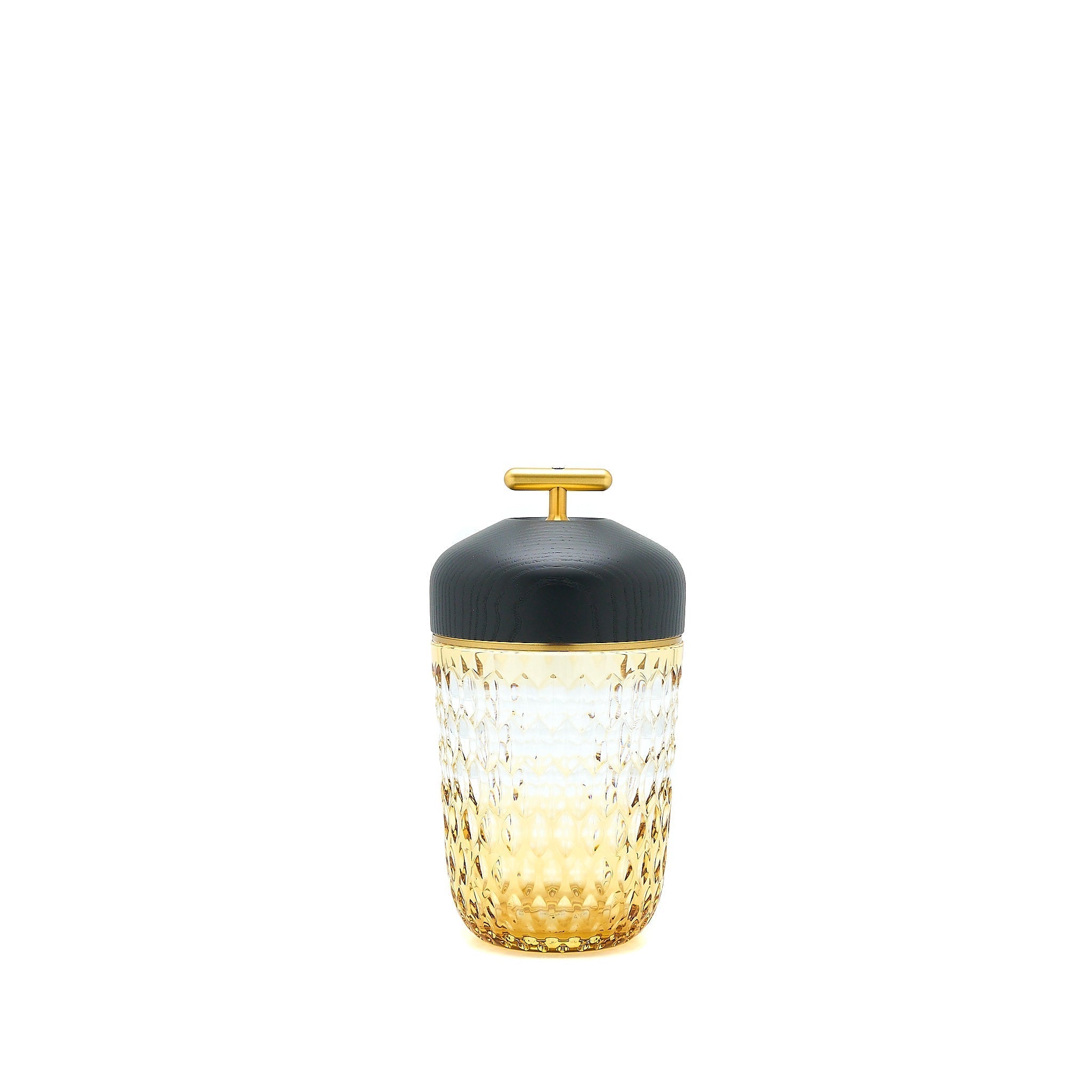 HERMES X SAINT LOUIS FOLIA PORTABLE LAMP BLACK WOOD MMBER CRYSTAL LIMITED EDITION