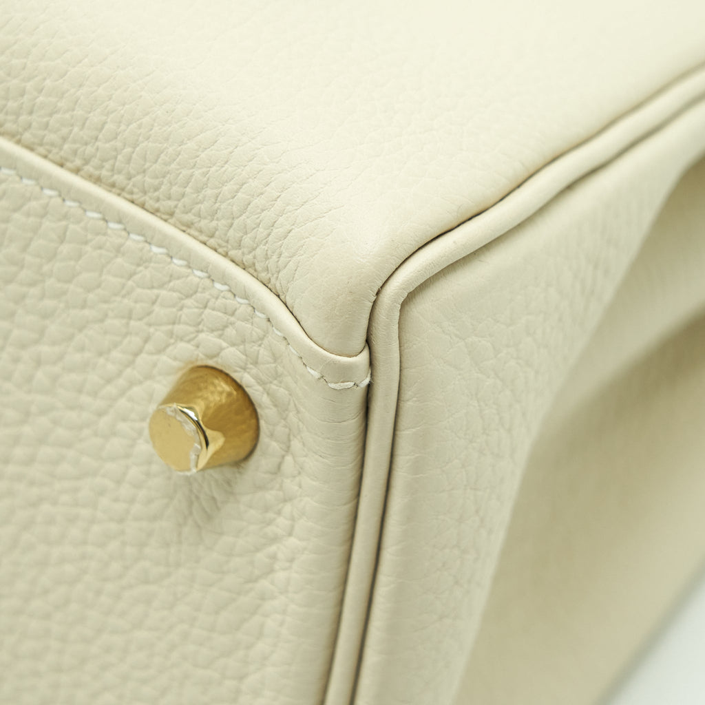 Hermes Kelly 28 Togo Craie GHW