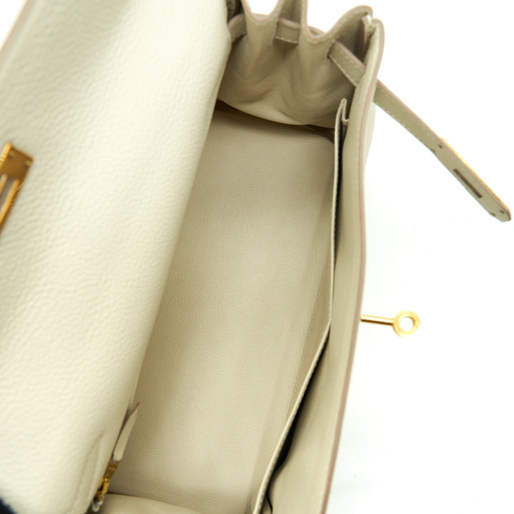 Hermes Kelly 28 Togo Craie GHW